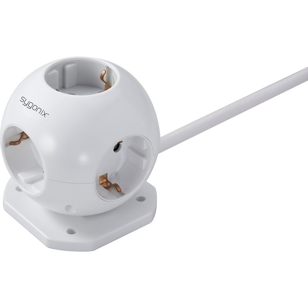 Sygonix 5-fach Steckdosenwürfel, in Globusform SY-4535062 Steckdosenleiste, mit Hängelasche – Bild 5 von 5
