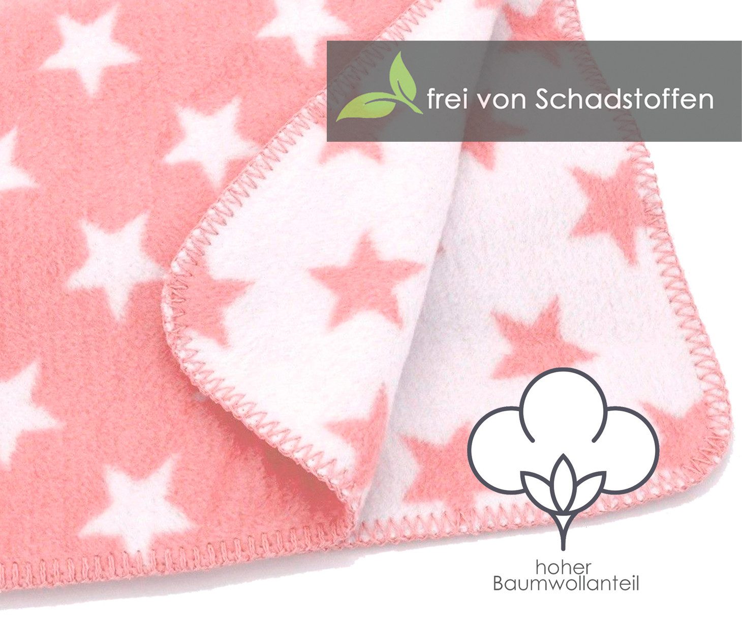Babydecke Baby Kuscheldecke Sterne weiche Decke Babyzimmer, heimtexland, 75 günstig online kaufen