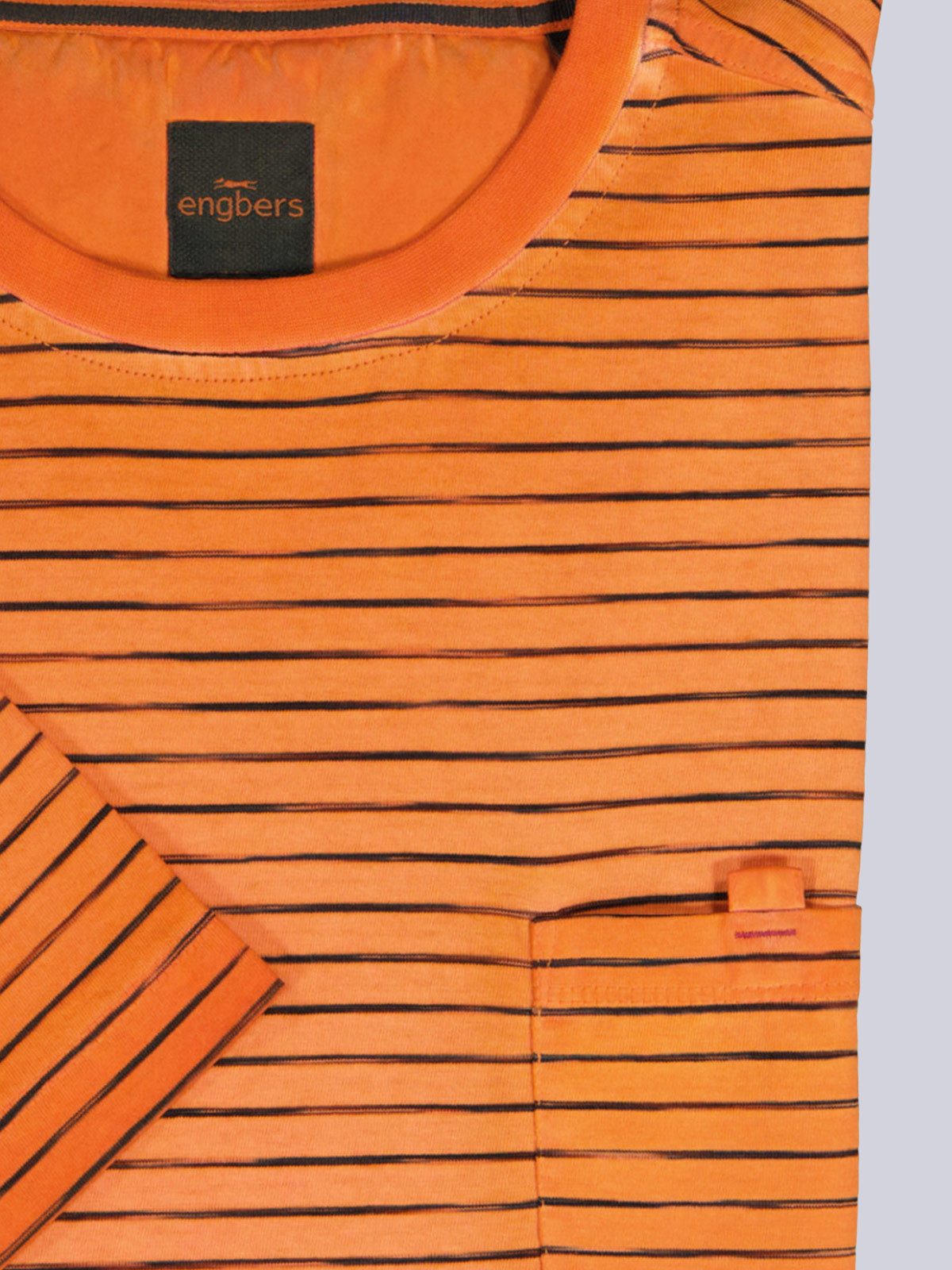 Engbers T-Shirt Herren T-Shirt gestreift, Orange