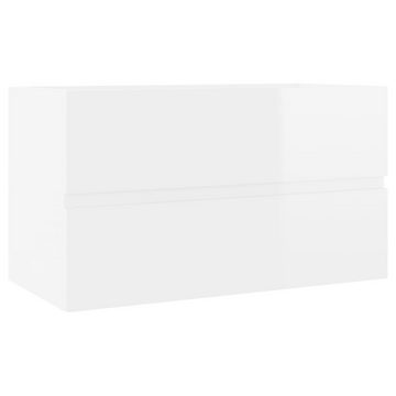 vidaXL Waschtisch Waschbeckenunterschrank Einbaubecken Hochglanz-Weiß Spanplatte 80 cm