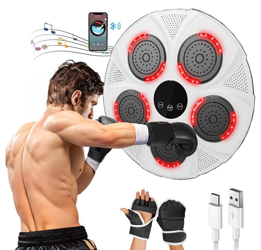 feinlux Boxmaschine Boxtrainer mit Bluetooth, Licht&Musik,Stressabbau,Trainingshilfe, individuell einstellbare Höhe, unterhaltsam für Zuhause und Gym