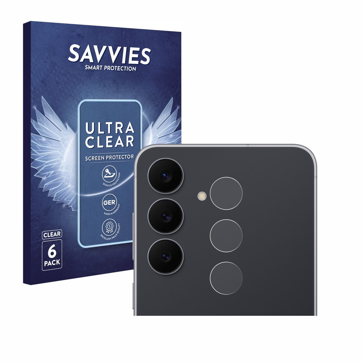 Savvies Displayschutzfolie Schutzfolie für Samsung Galaxy S25 FE (NUR Kameraschutz), 6 Stück, Displayschutz Schutz Folie Klar Transparent