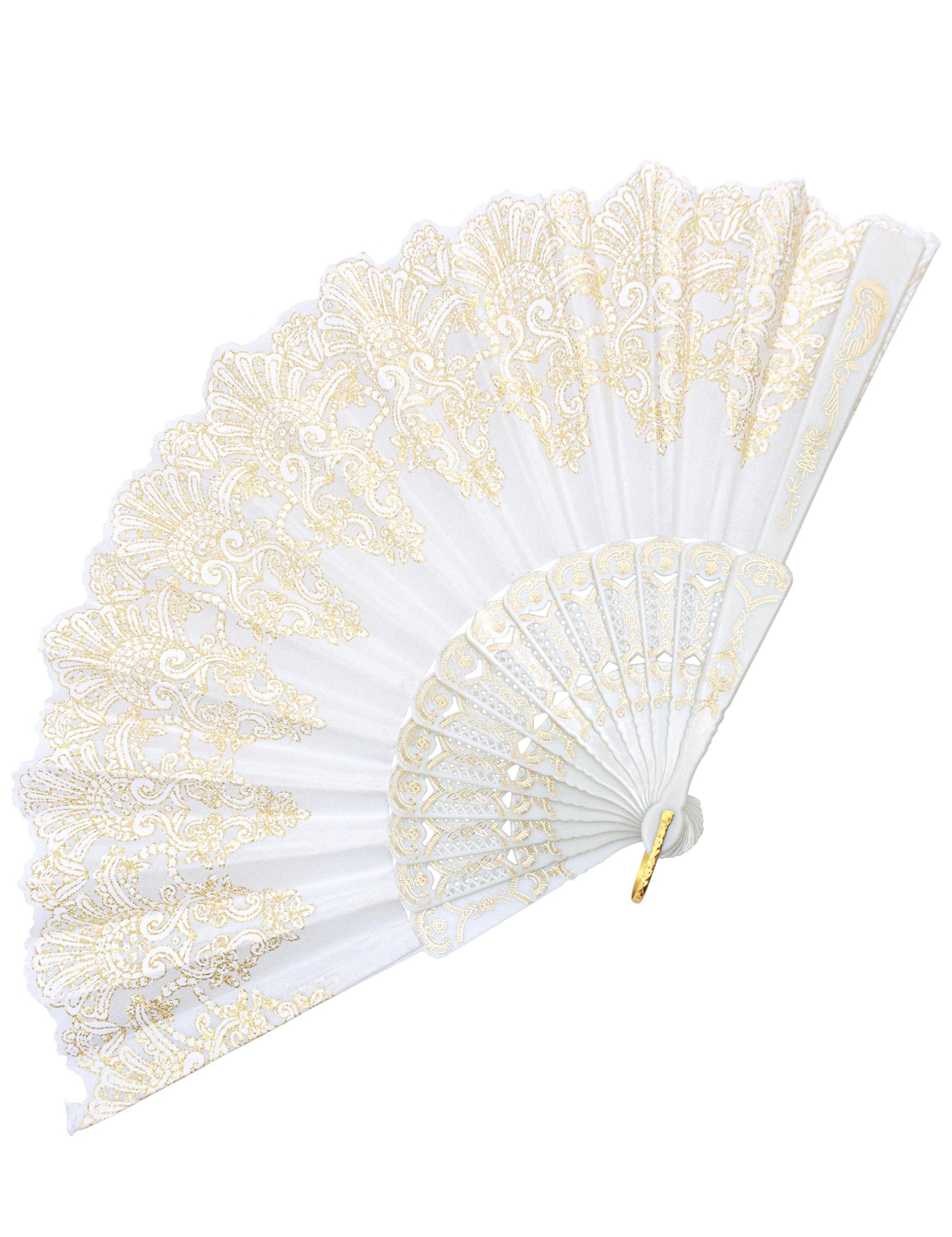 FOUORTUNATE-BEE Handfächer Damen Faltfächer Handfächer Print Sommer Hochzeit Tanz Party, Eleganter Handfächer für Bühne Hochzeit Party Sommer Dekoration