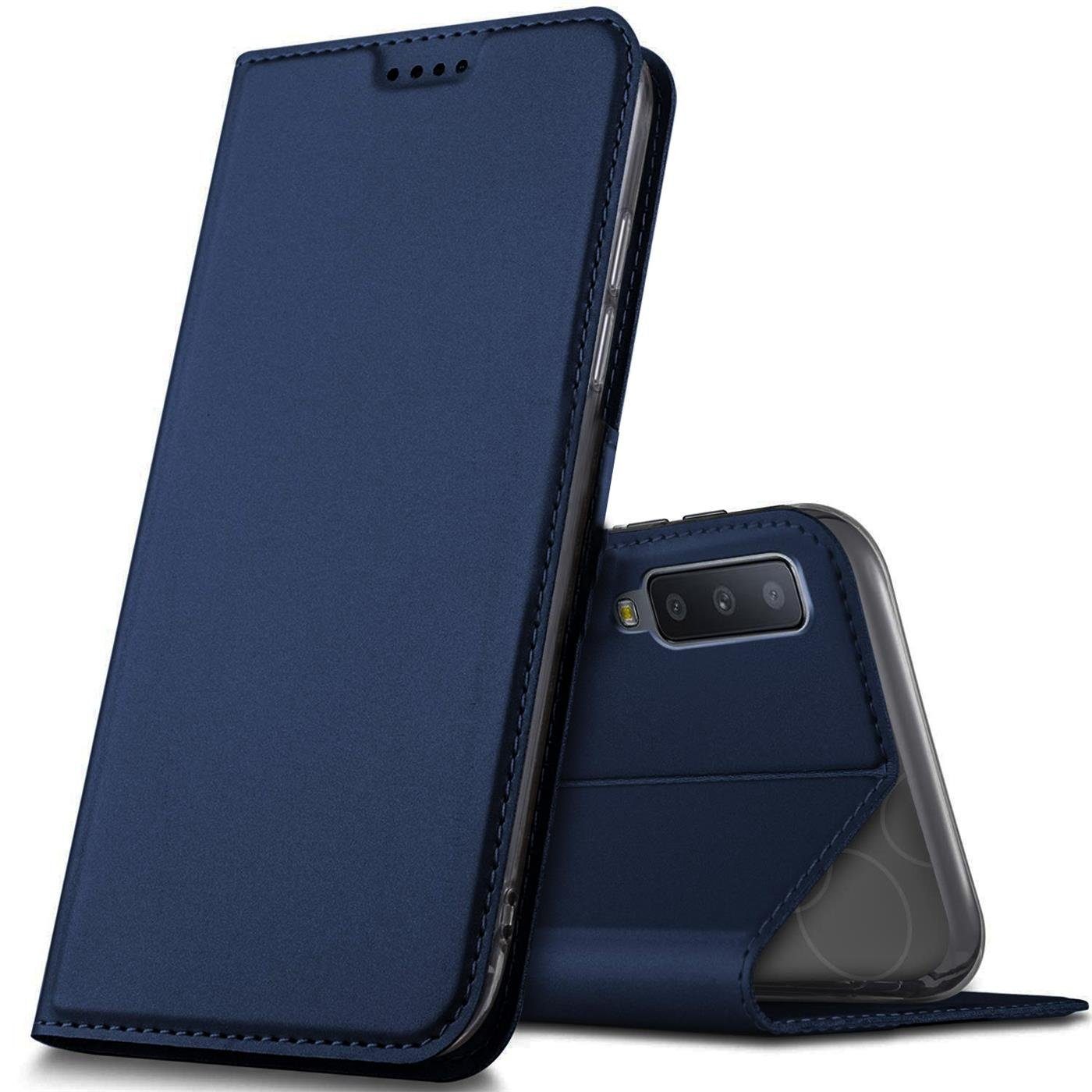 CoolGadget Handyhülle Magnet Case Handy Tasche für Samsung Galaxy A7 2018 6 Zoll, Hülle Klapphülle Ultra Slim Flip Cover für Samsung A7 2018 Schutzhülle