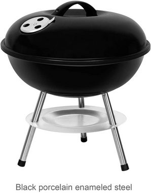 SunJas Holzkohlegrill Kugelgrill CA, Hoch: 37cm(S); 70cm(L), mit Deckel, mit Rädern(CA-20, Groß)