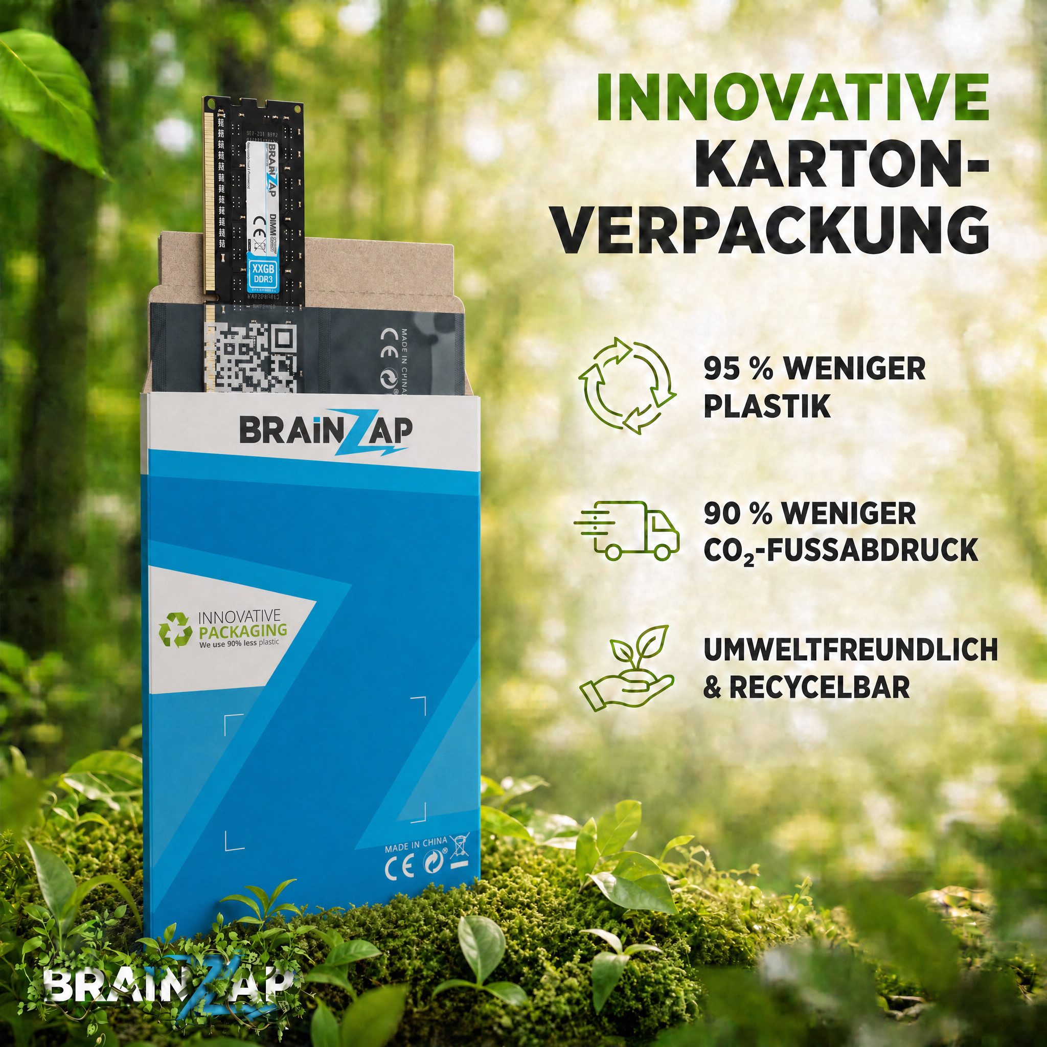 BRAINZAP 8GB RAM PC3-12800U DIMM PC-Arbeitsspeicher (1600 MHz, CL11, 2Rx8, Non-ECC, Unbuffered, Desktop-PCs - Intel und) – Bild 5 von 5