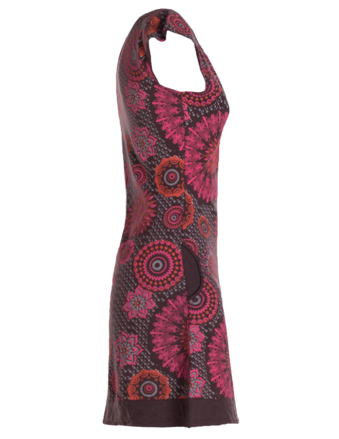 Vishes Tunikakleid Kurzarm Damen Sommer-Kleid Longshirt-Kleid Mini-Kleid Tunika-Kleid Hippie, Boho, Goa Style