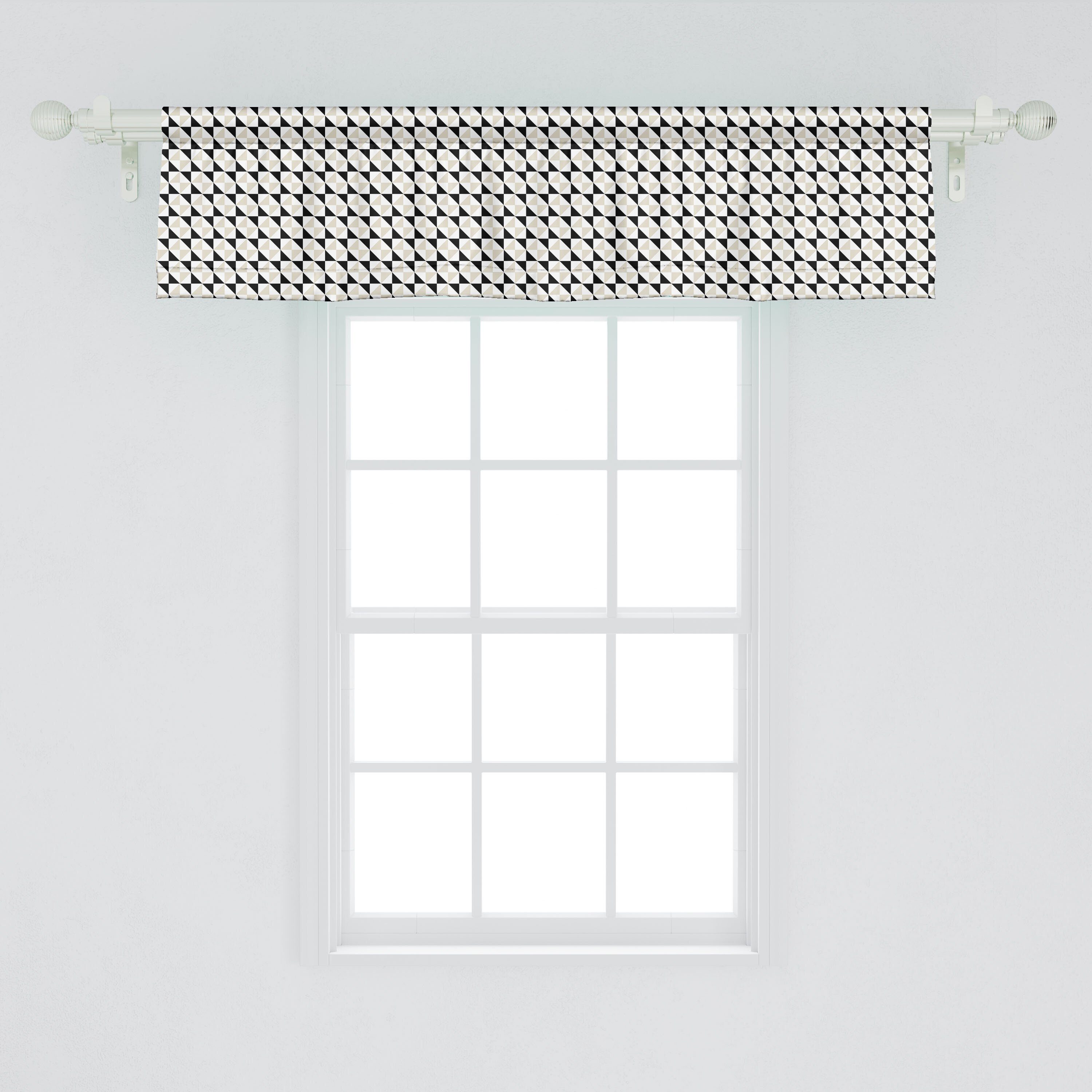 Scheibengardine Vorhang Stangentasche, Vintage-Mosaik-Fliesen-Layout Abakuhaus, Schlafzimmer Volant Küche Microfaser, mit Panne für Dekor