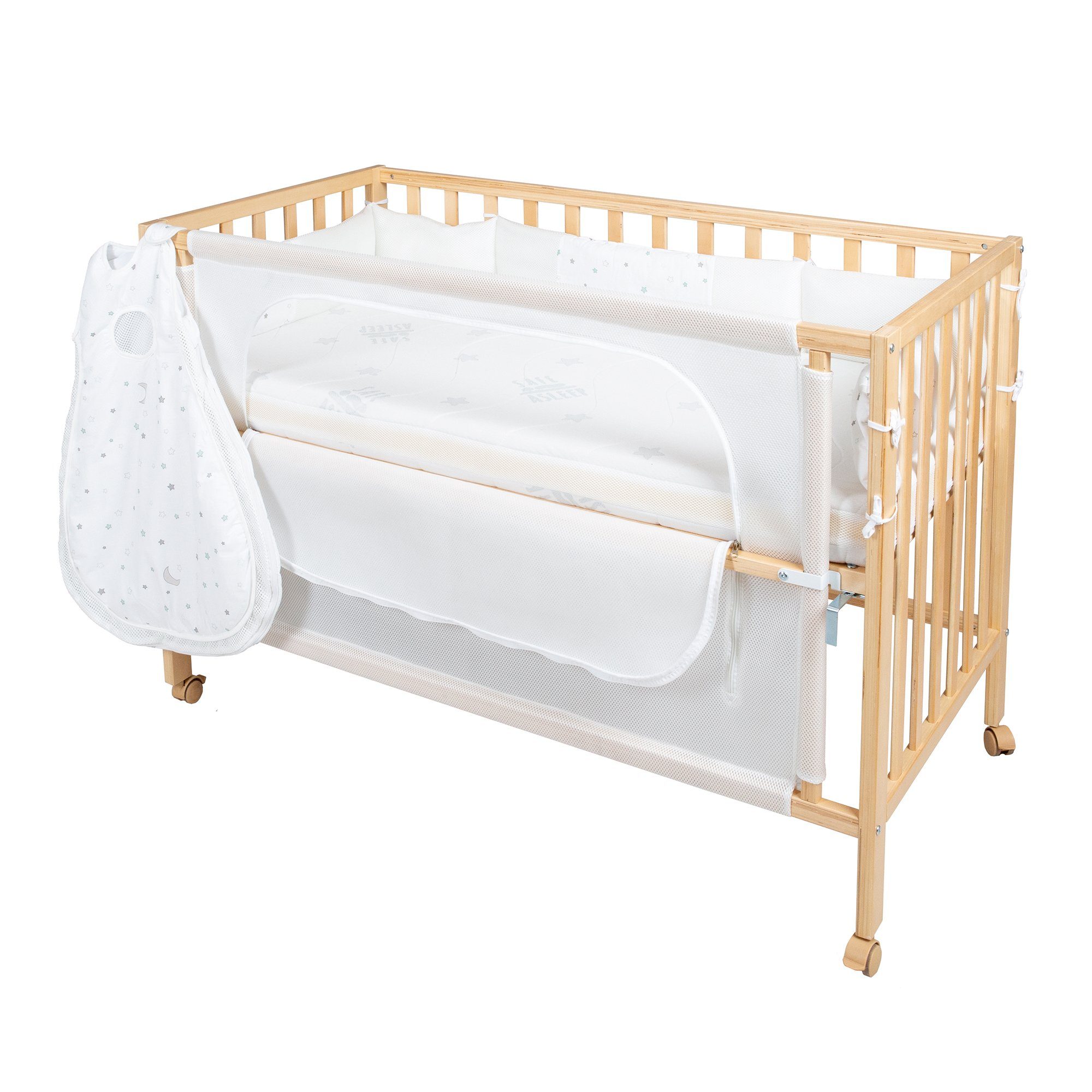 roba® Babybett »Room Bed, safe asleep®, Sternenzauber natur«, (4 tlg.) günstig online kaufen