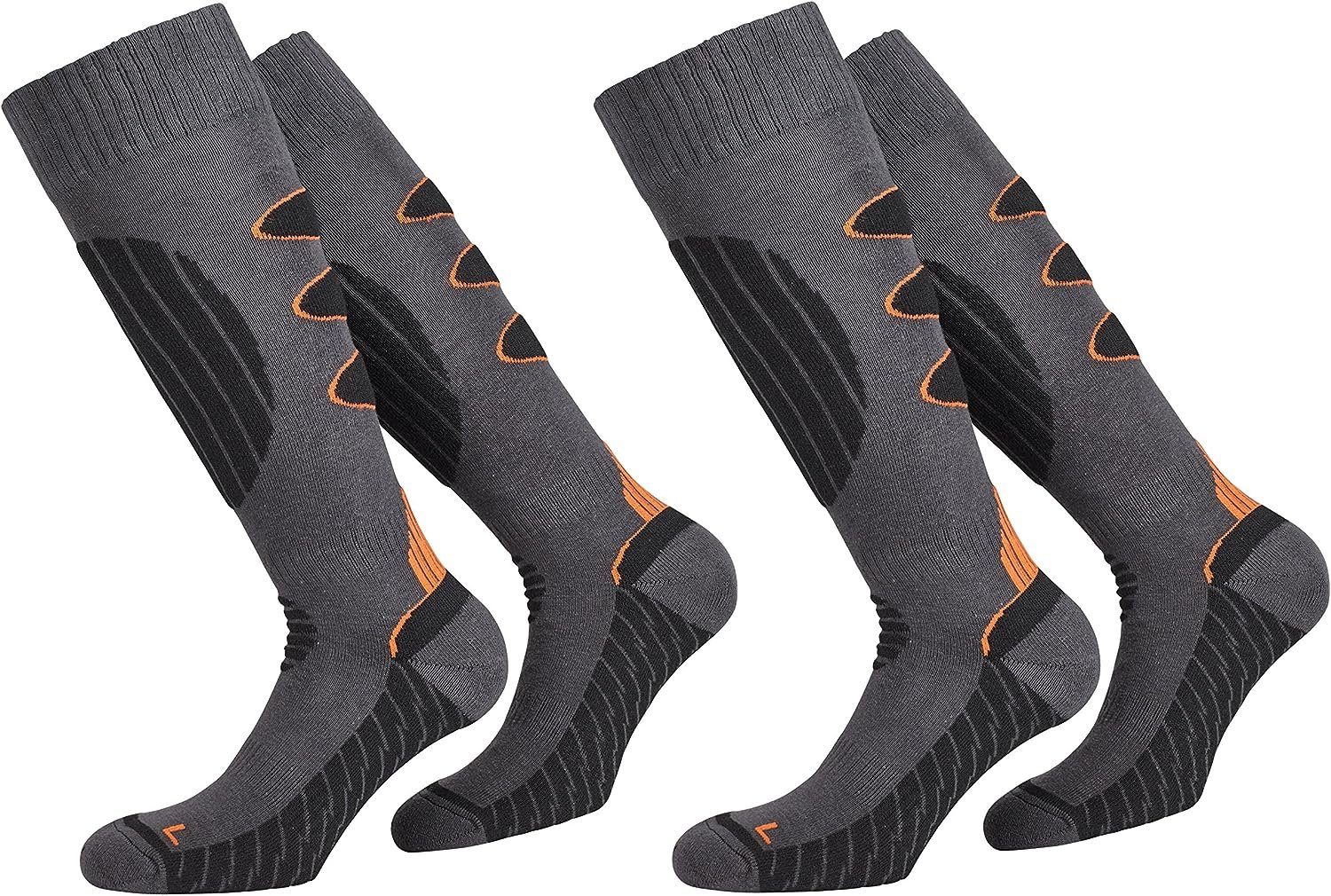 PistenSauser Skisocken 2 Paar Coolmax Skisocken Snowboard-Socken mit Spezialpolsterung