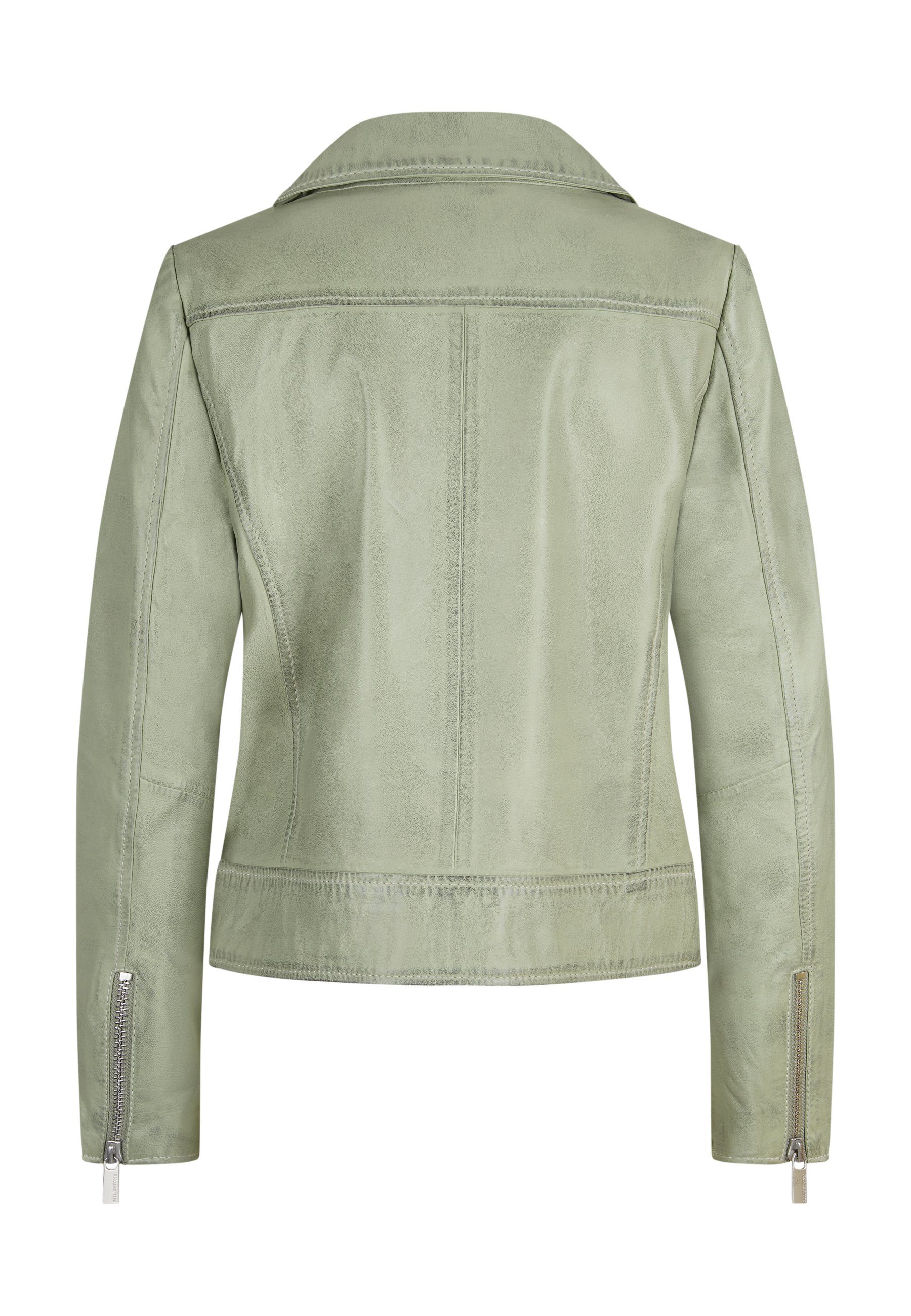 2-Tone mit MSDanja und khaki Wachseffekt Hell Milestone Futterprint Bikerjacke