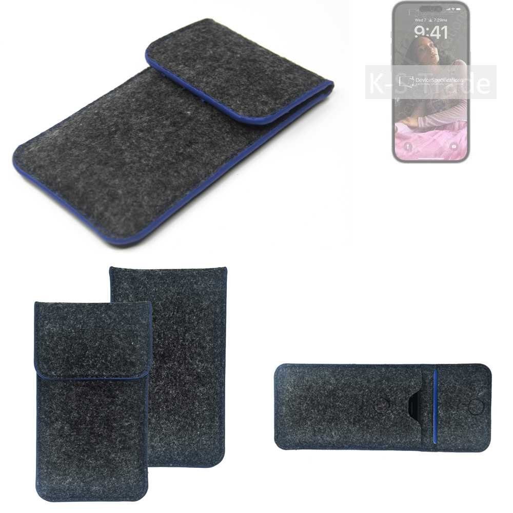 K-S-Trade Handyhülle für Apple iPhone 14 Pro Max, Handy-Hülle Schutz-Hülle Filztasche Pouch Tasche Case Sleeve