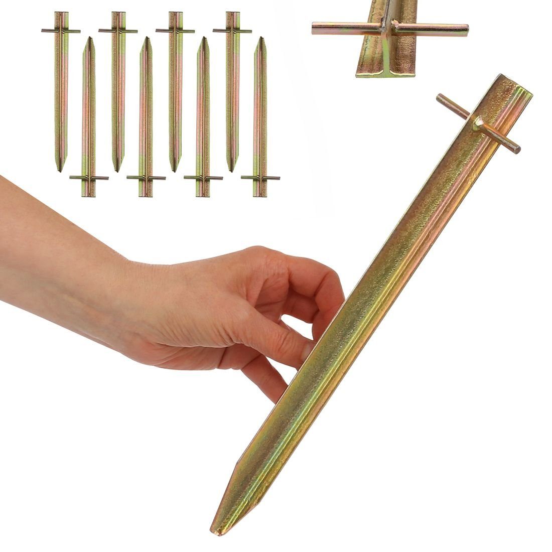 yourGEAR Zelthering your GEAR 8 x Zelthering TX 300 T-Profil aus Stahl 300 x 65/25 x 20mm