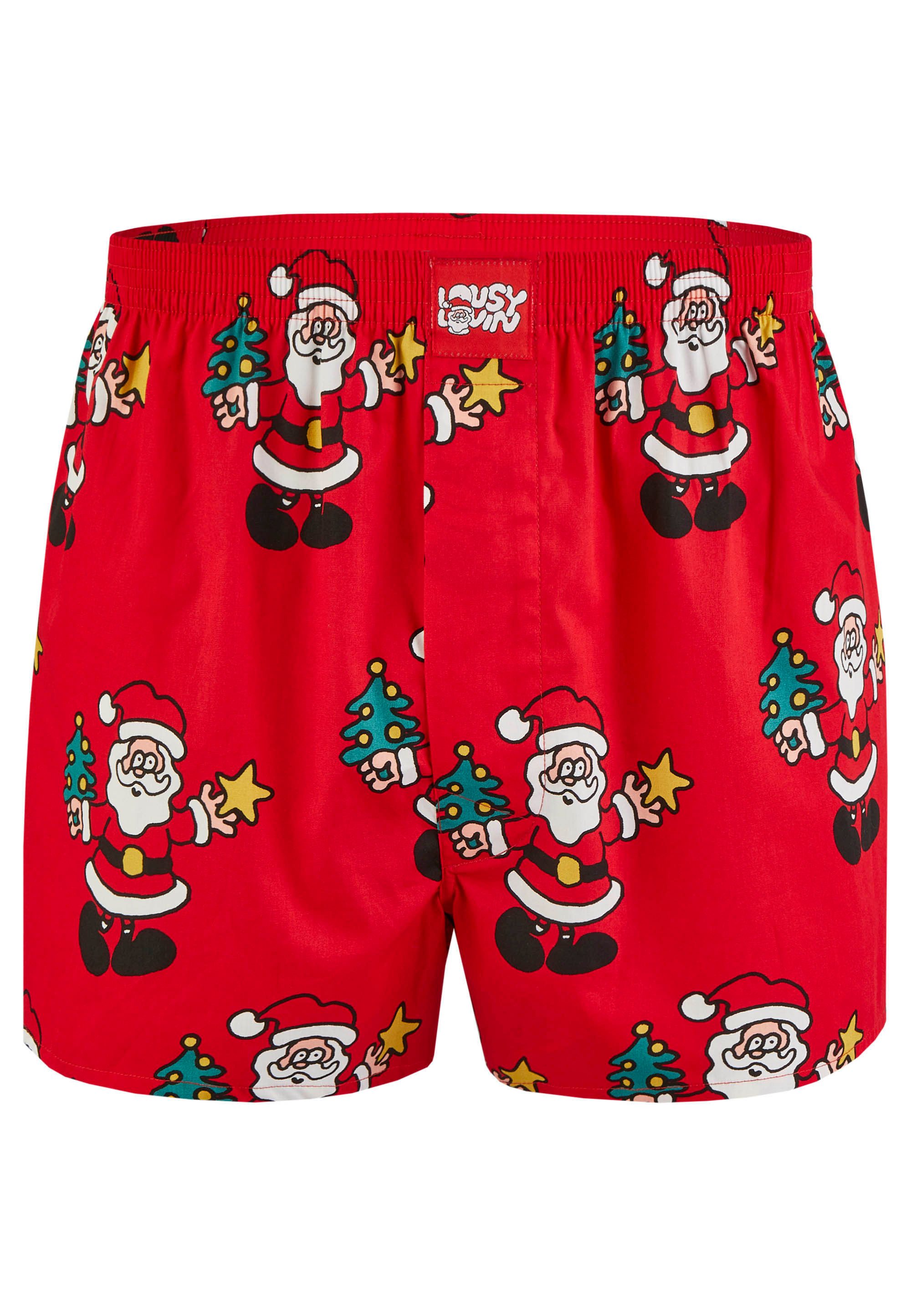 Lousy Livin Boxershorts Santa mit Wihnachtsmann Print