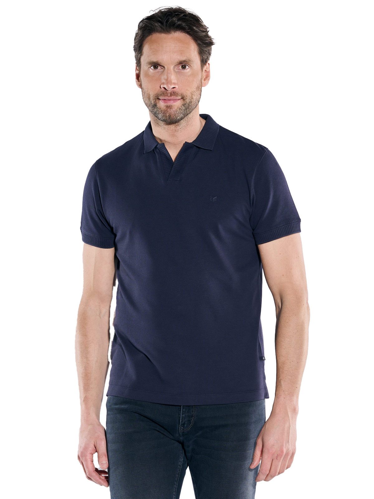 ENGBERS GERMANY T-Shirt ENGBERS GERMANY Herren Polo-Shirt aus aus edler Baumwolle, Saphirblau