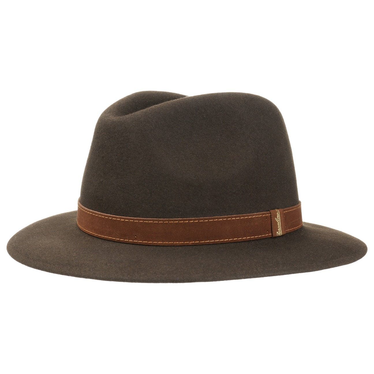 Borsalino Filzhut (1-St) Herrenhut mit Lederband, Made in Italy