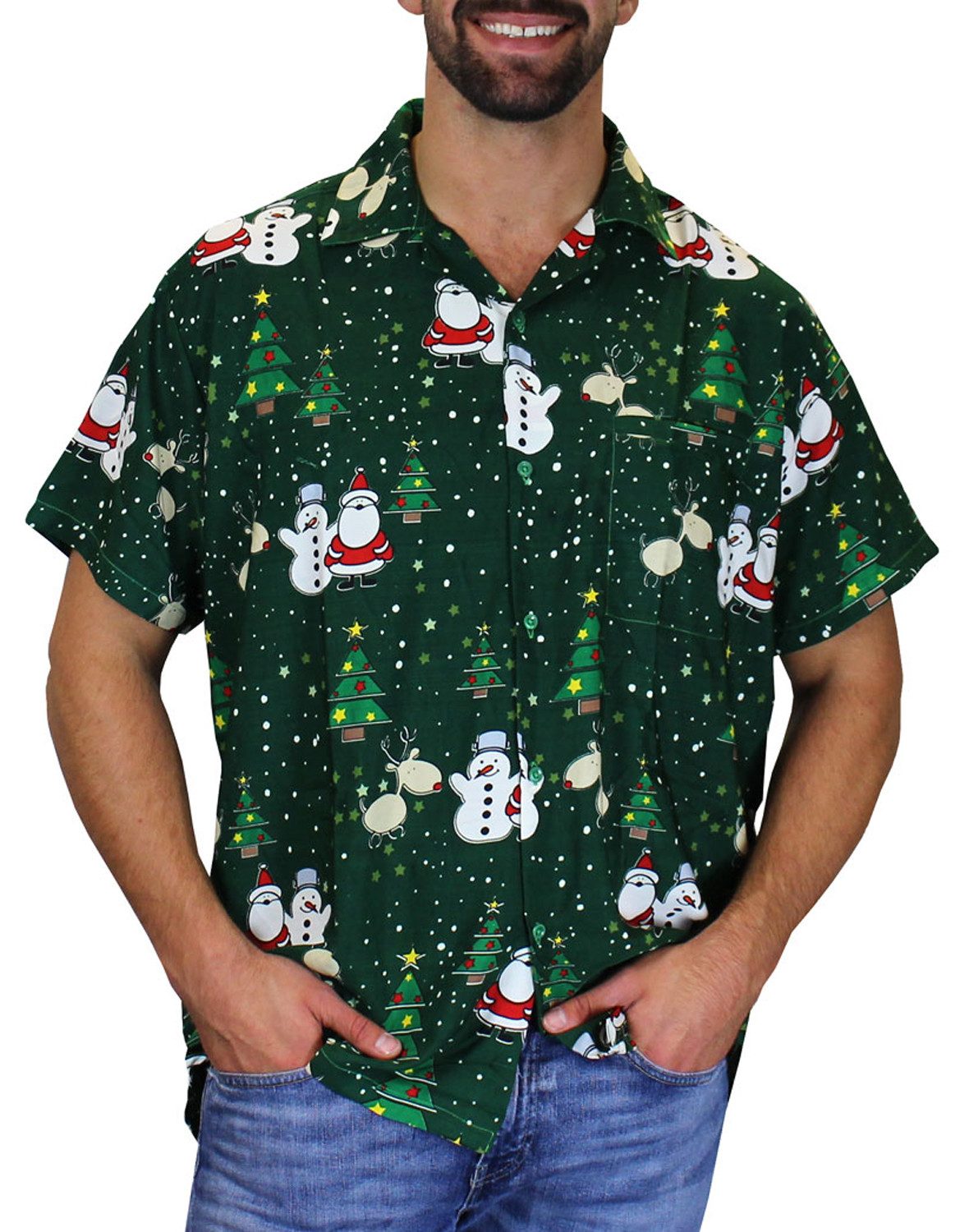 King Kameha Hawaiihemd Christmas Buddies Funky Hawaii-Hemd Kurzarm Front-Ta günstig online kaufen
