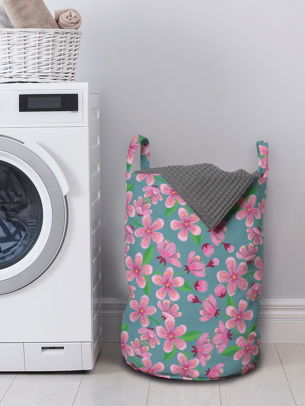 Abakuhaus Wäschesäckchen Wäschekorb Hoffnung Waschsalons, für Kirschblüte Griffen Erneuerung Kordelzugverschluss mit und