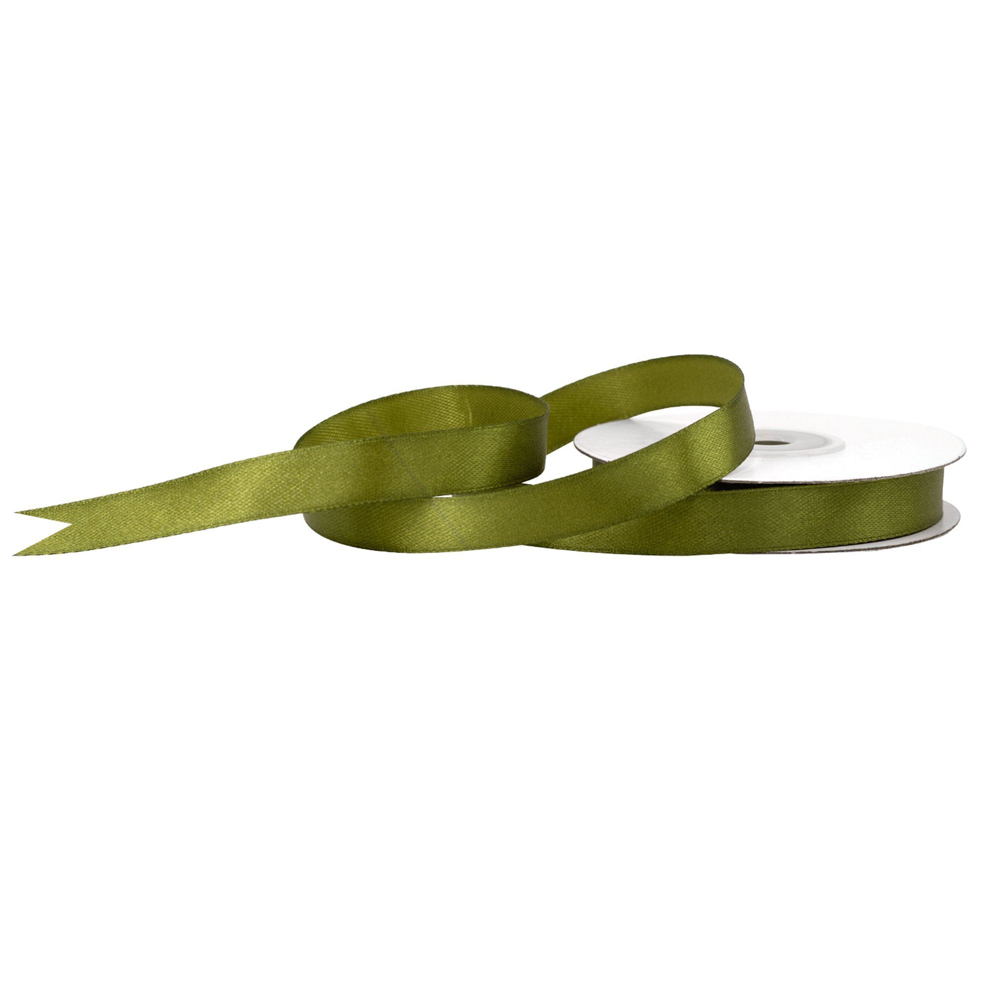 Creativery Satinband, Satinband 12mm x 25m Rolle Olivgrün