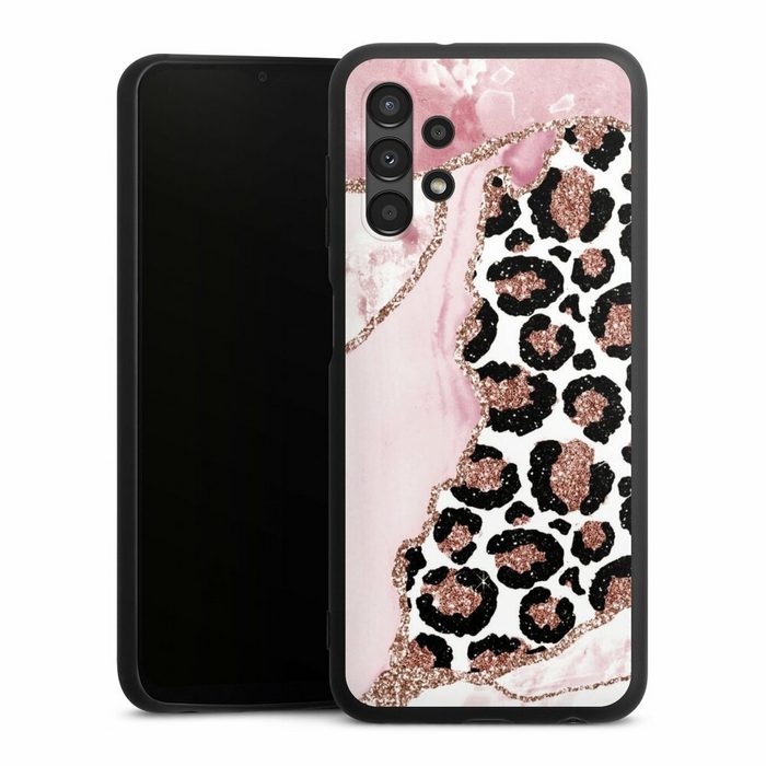 DeinDesign Handyhülle Leopard Glitzer Look Marmor Patterns and Textures Smooth Pink Samsung Galaxy A13 4G Silikon Hülle Premium Case Handy Schutzhülle