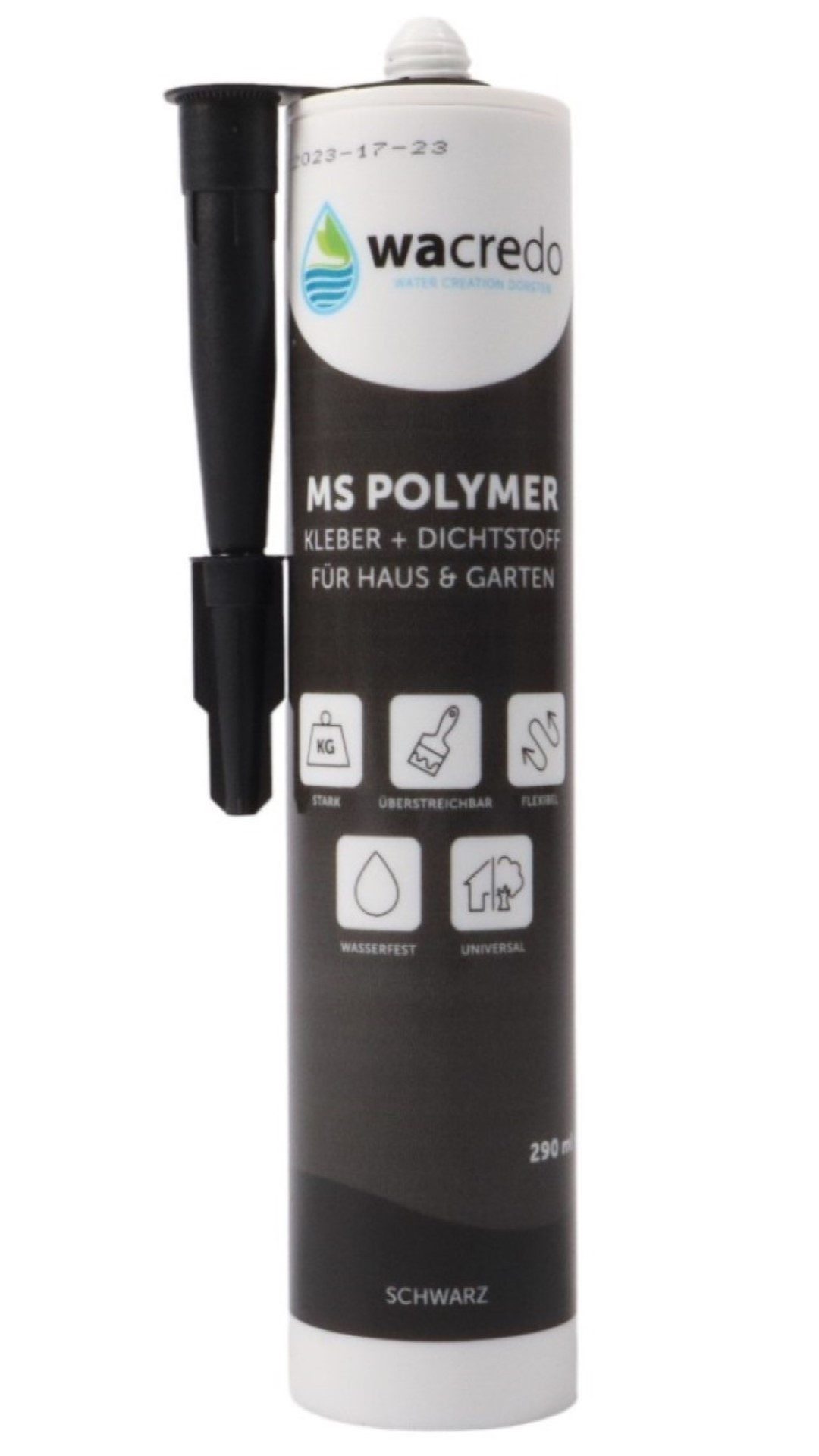 Wacredo Montagekleber MS Polymer Kleb- und Dichtstoff schwarz, Teichfolienkleber