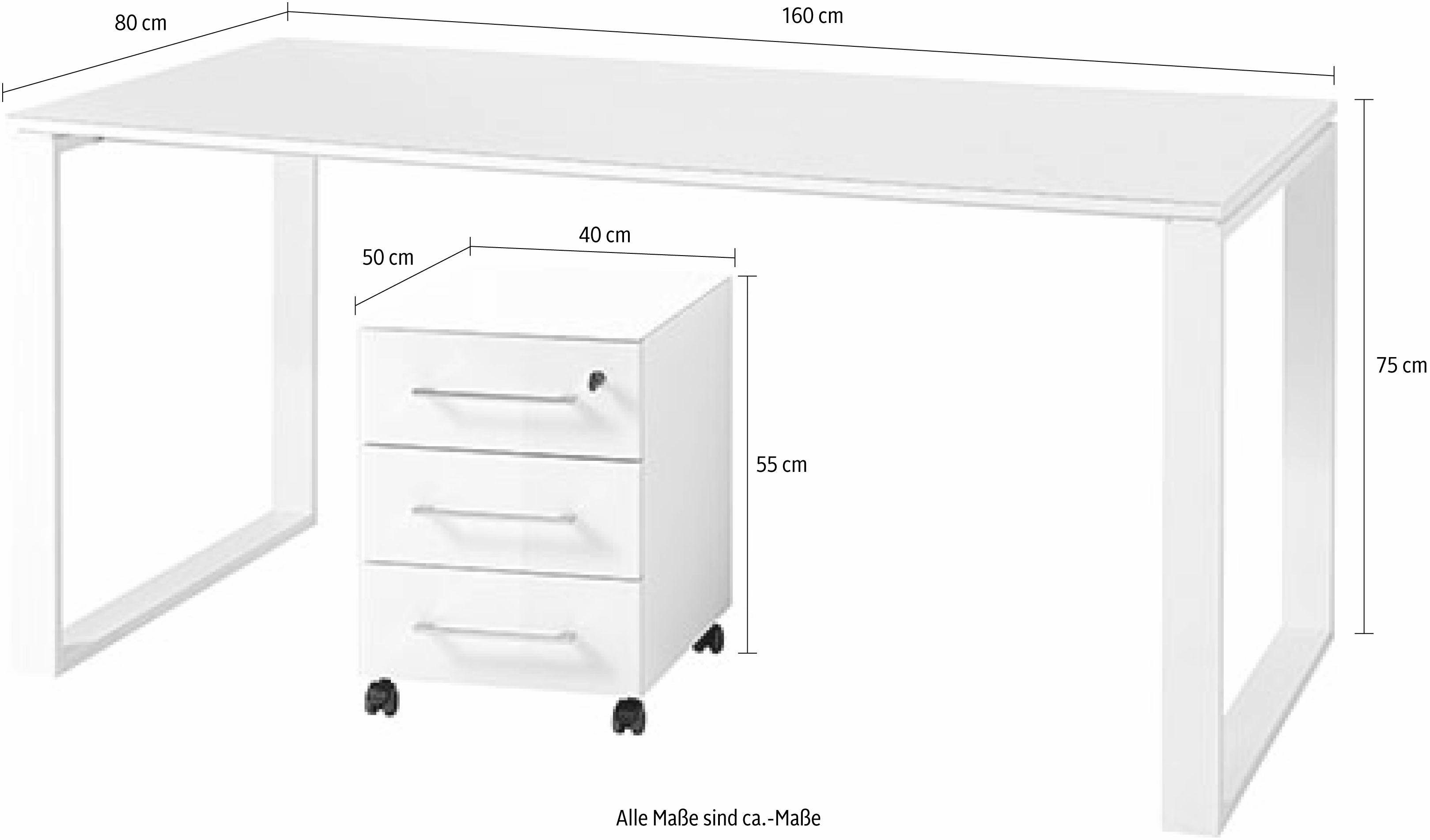 GERMANIA Büro-Set GW-Monteria, (Set, 2-St) Weiß