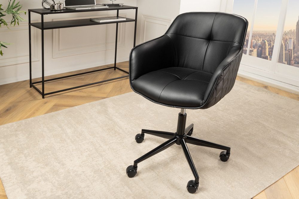 riess-ambiente Drehstuhl EUPHORIA schwarz, Büro · Kunstleder · Metall · höhenverstellbar · mit Armlehne · Design