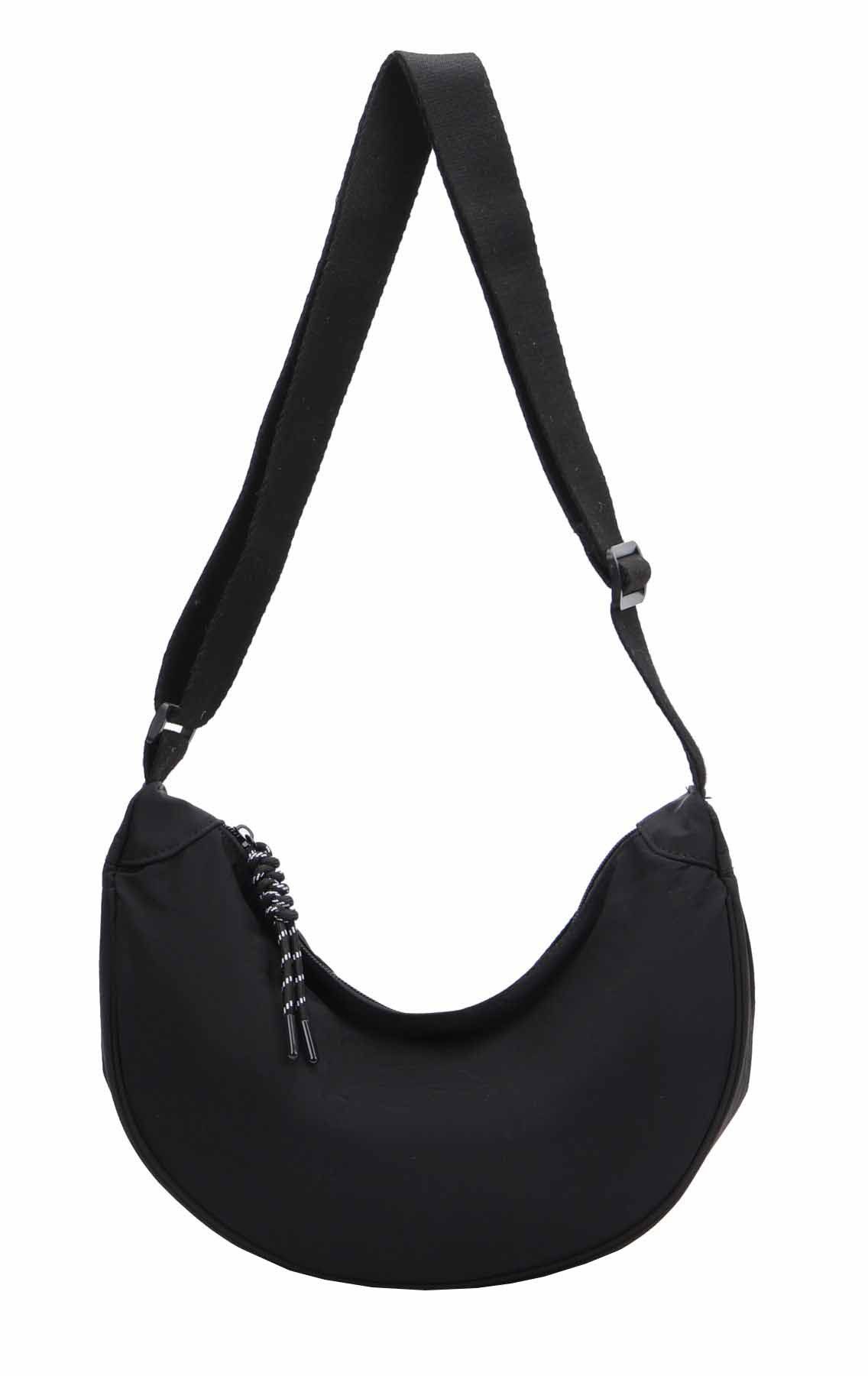 ITALYSHOP24 Schultertasche Damen Tasche MOON Bodybag Brusttasche CrossBody UNISEX Nylon, HERREN Hobo Bag Runde Umhängetasche Hüfttasche Crossover Reise modern