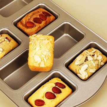 Caterize Muffinform 1 Stück Mini Kastenform für 8 Kuchen Mini längliche Kuchenform