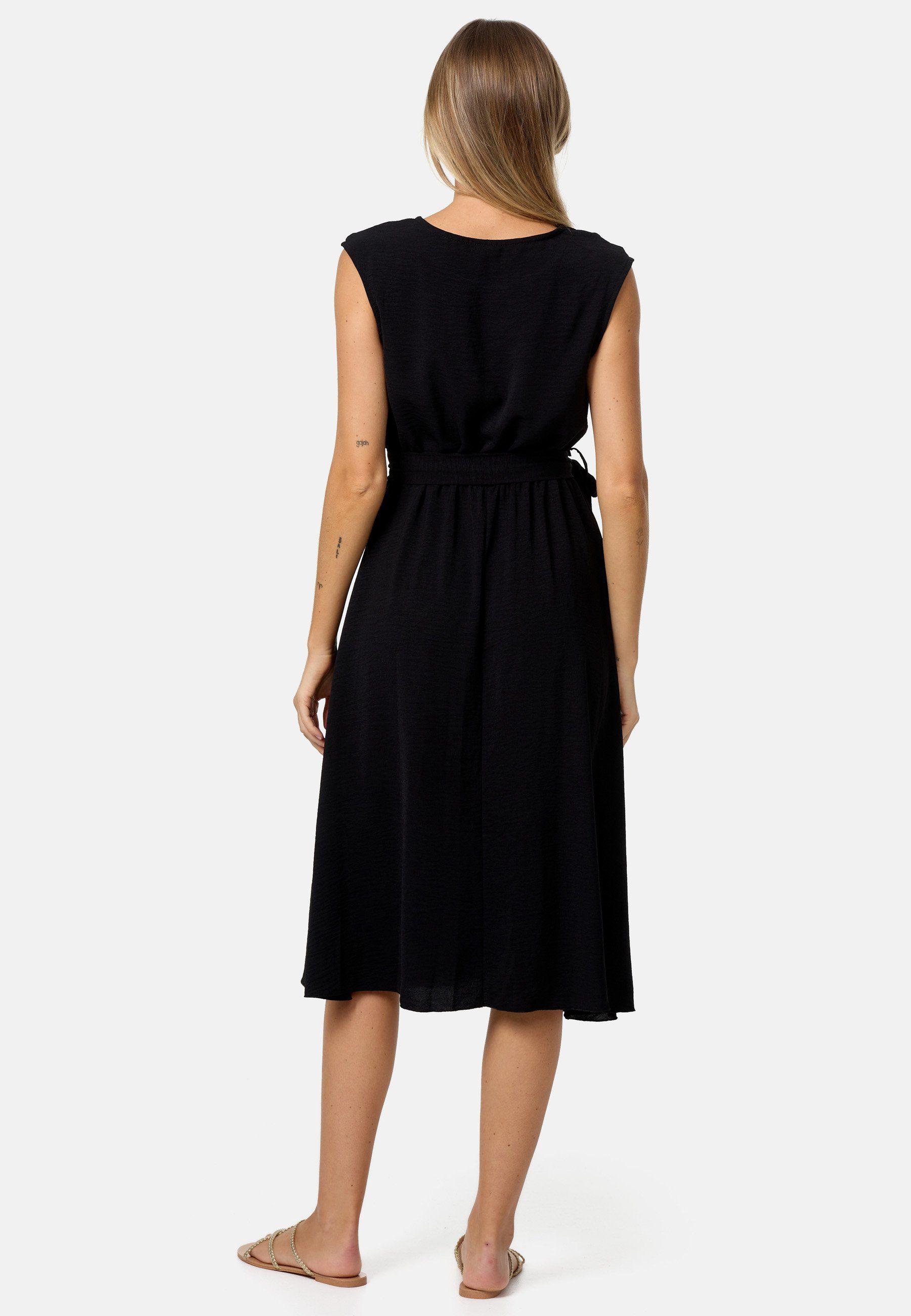 Rayshyne Midikleid PM-26 (Ärmelloses Sommerkleid Dress mit Bindeband in Einheitsgröße)