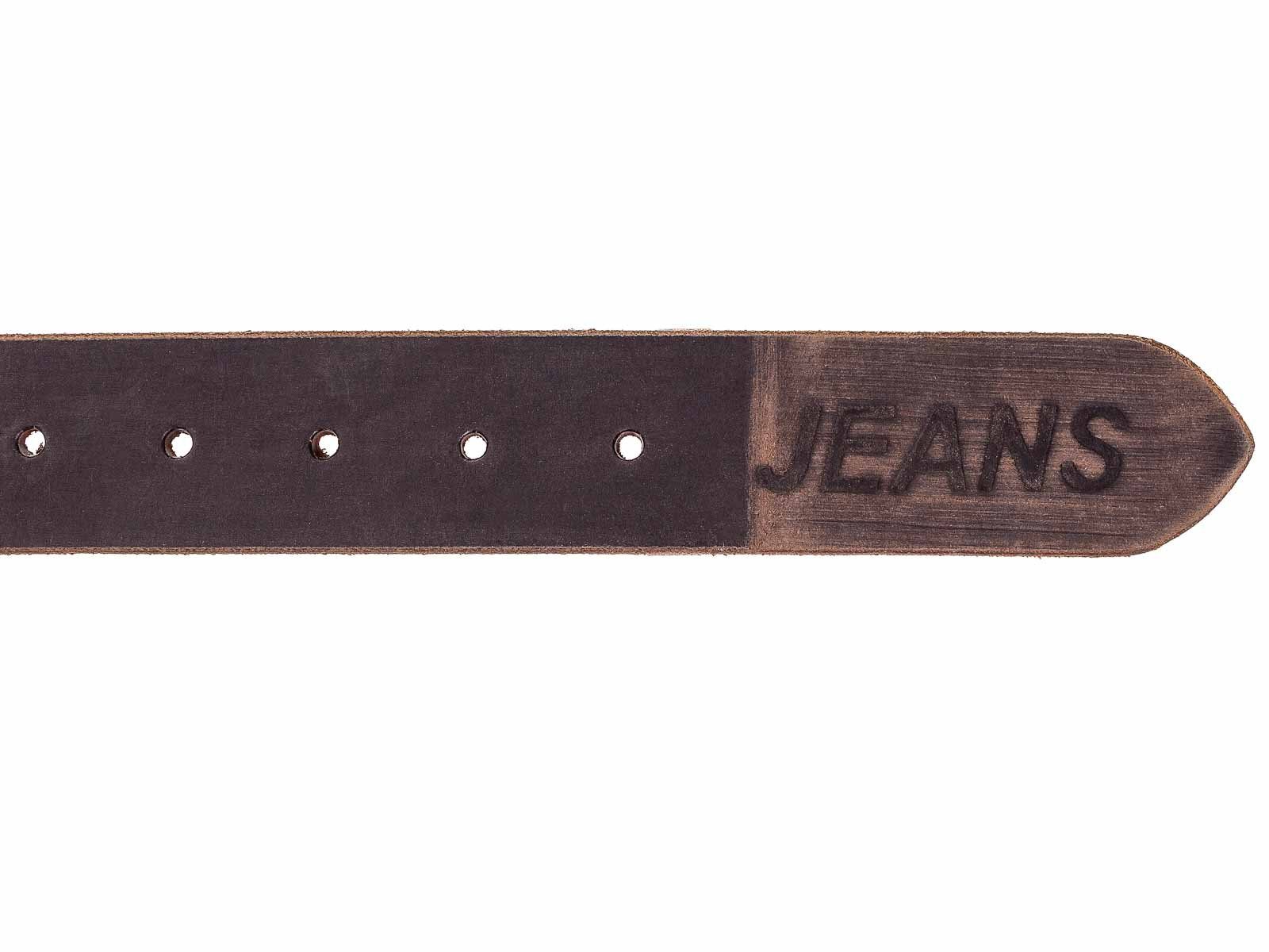 JSI Ledergürtel Jeans Gürtel dunkelbraun G1 Prägung