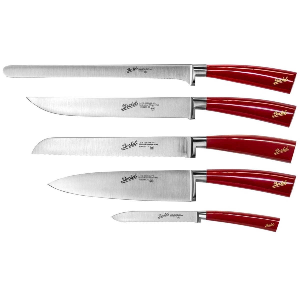 Berkel Zubereitungsmesser Elegance Red Chef-Set 5-tlg.