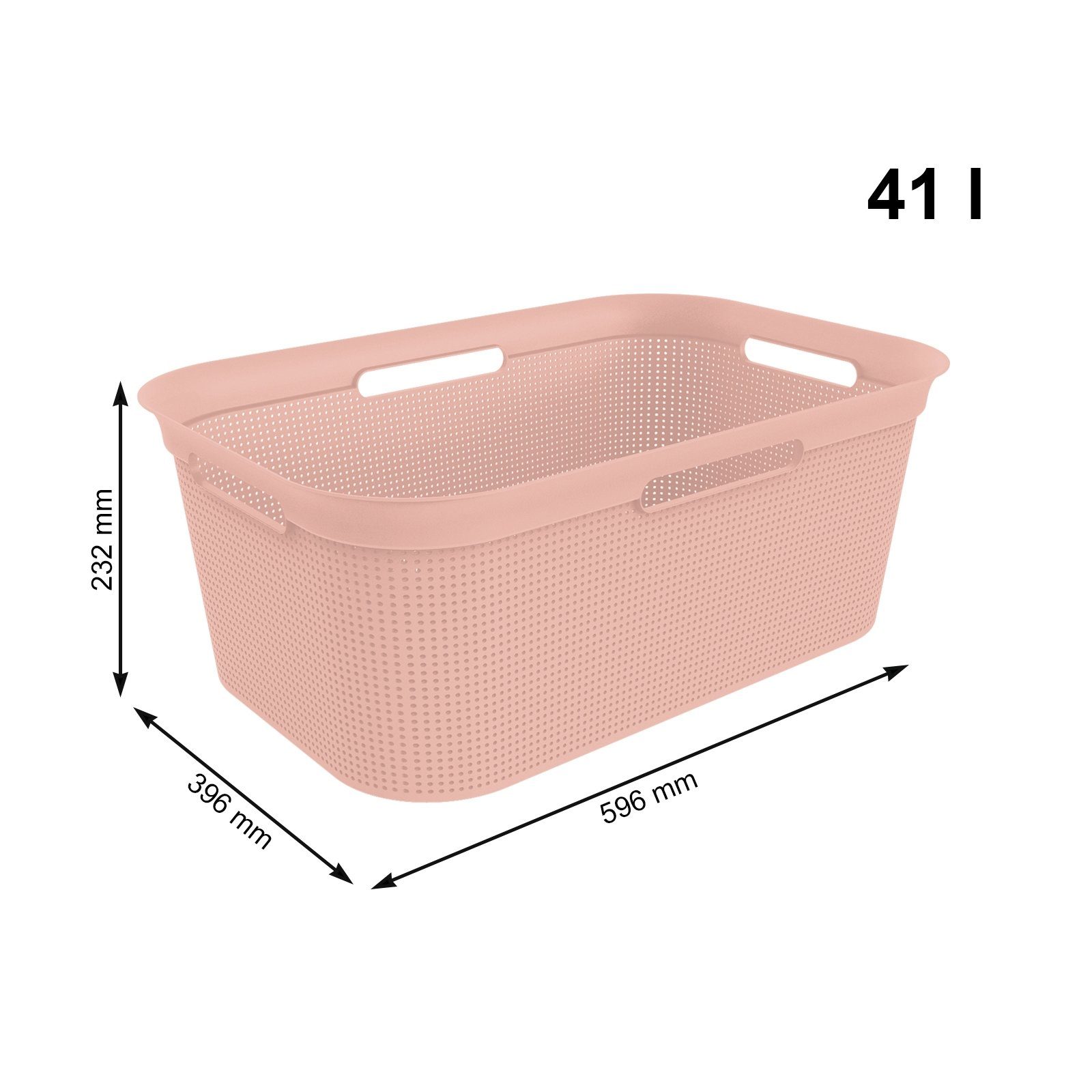 4er-Set pink ged. 40l, Wäschekorb (PP) ROTHO Wäschekorb Linnea Brisen BPA-frei Kunststoff