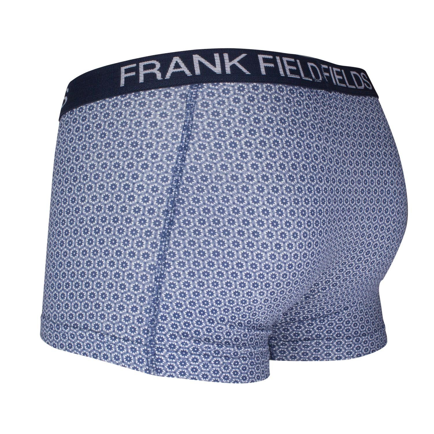 frank fields Boxershorts (2-St) uni 2er ohne Pack Muster Frontbereich, Blau im + aufgedoppelter Eingriff