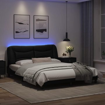 vidaXL Bett Bettgestell mit LED Schwarz 160x200 cm Kunstleder