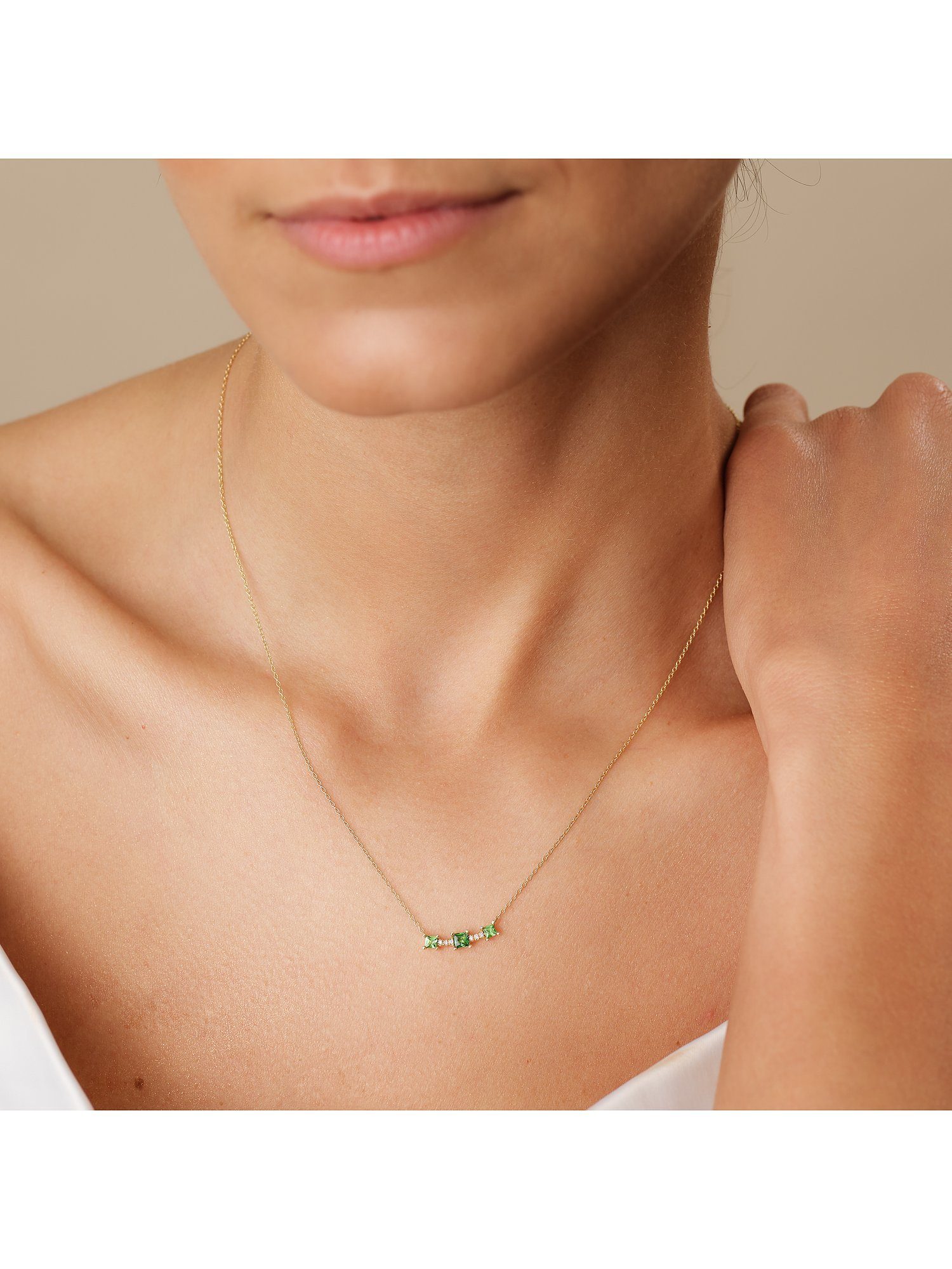 GUIA Collier GUIA Damen-Kette 585er Gelbgold 1 Tsavorit – Bild 4 von 5
