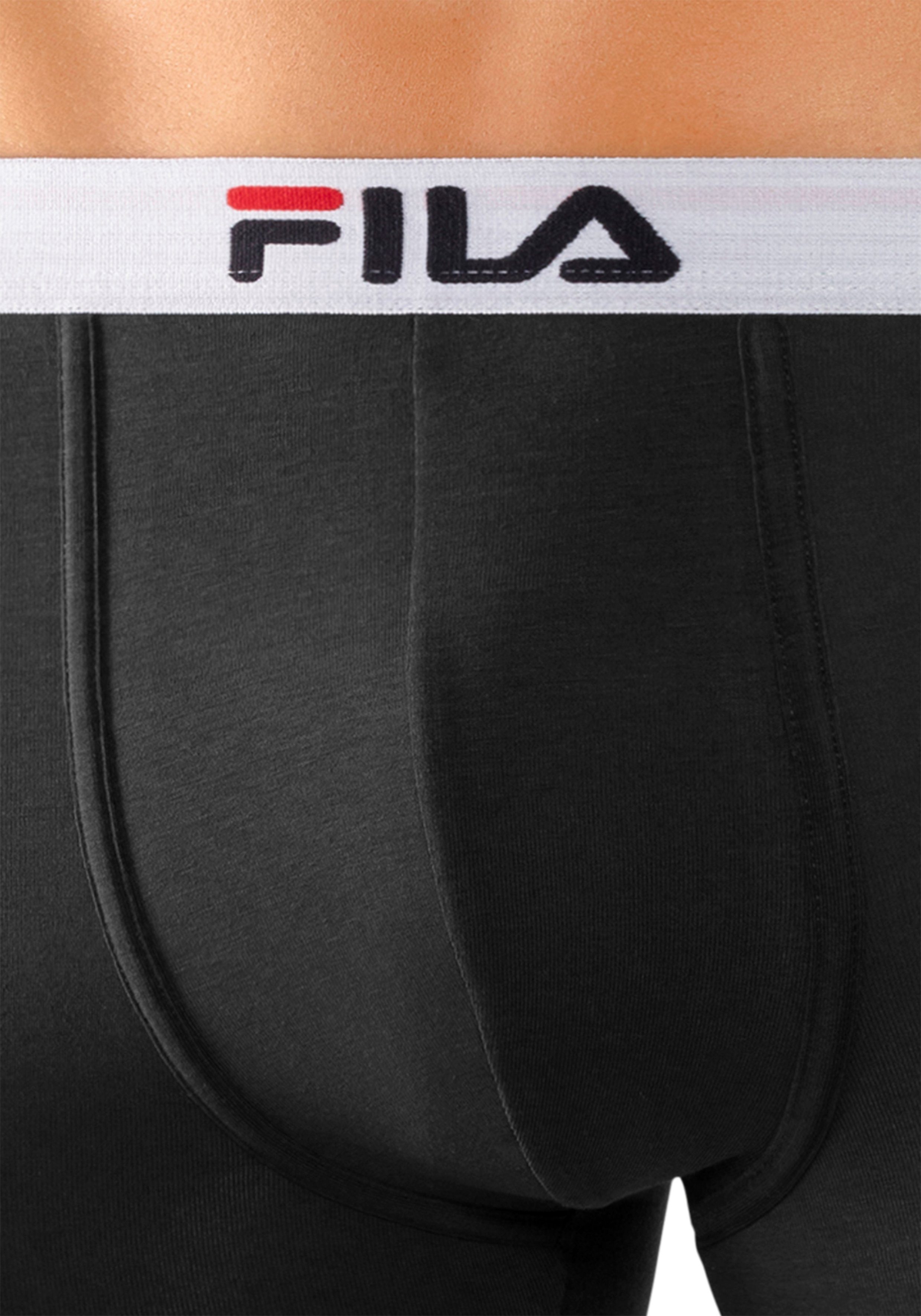 Boxer mit im Logo Bund Fila Schriftzug 3-St) (Packung, schwarz