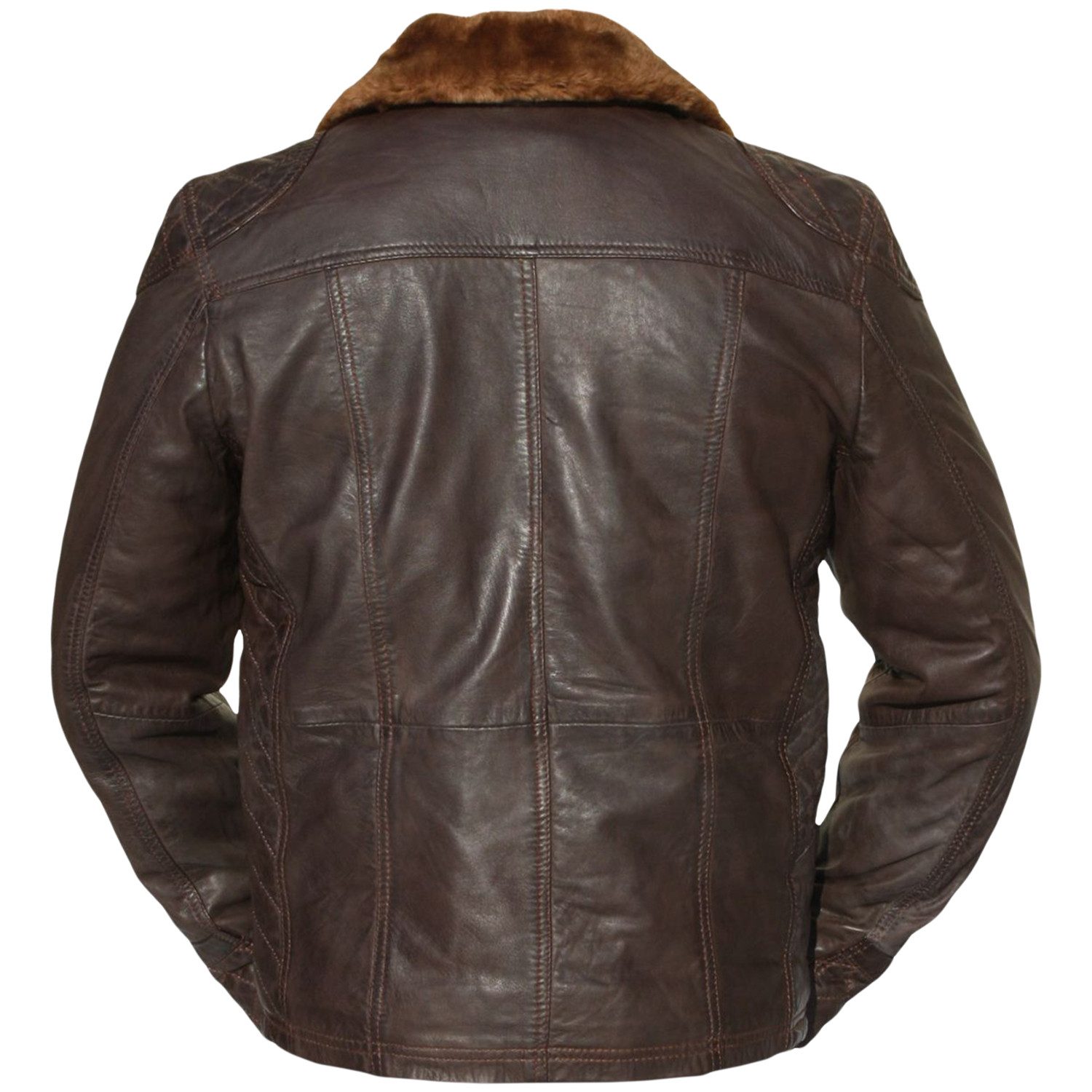 German Wear Lederjacke Trend 516J Lederjacke Jacke Lamm Nappa Leder dunkelbraun