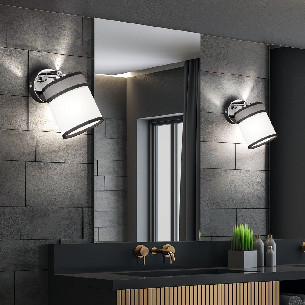 WOFI Wandleuchte, Leuchtmittel nicht inklusive, Wandlampe Schlafzimmer Stoff Wandlampe Schwenkarm weiß