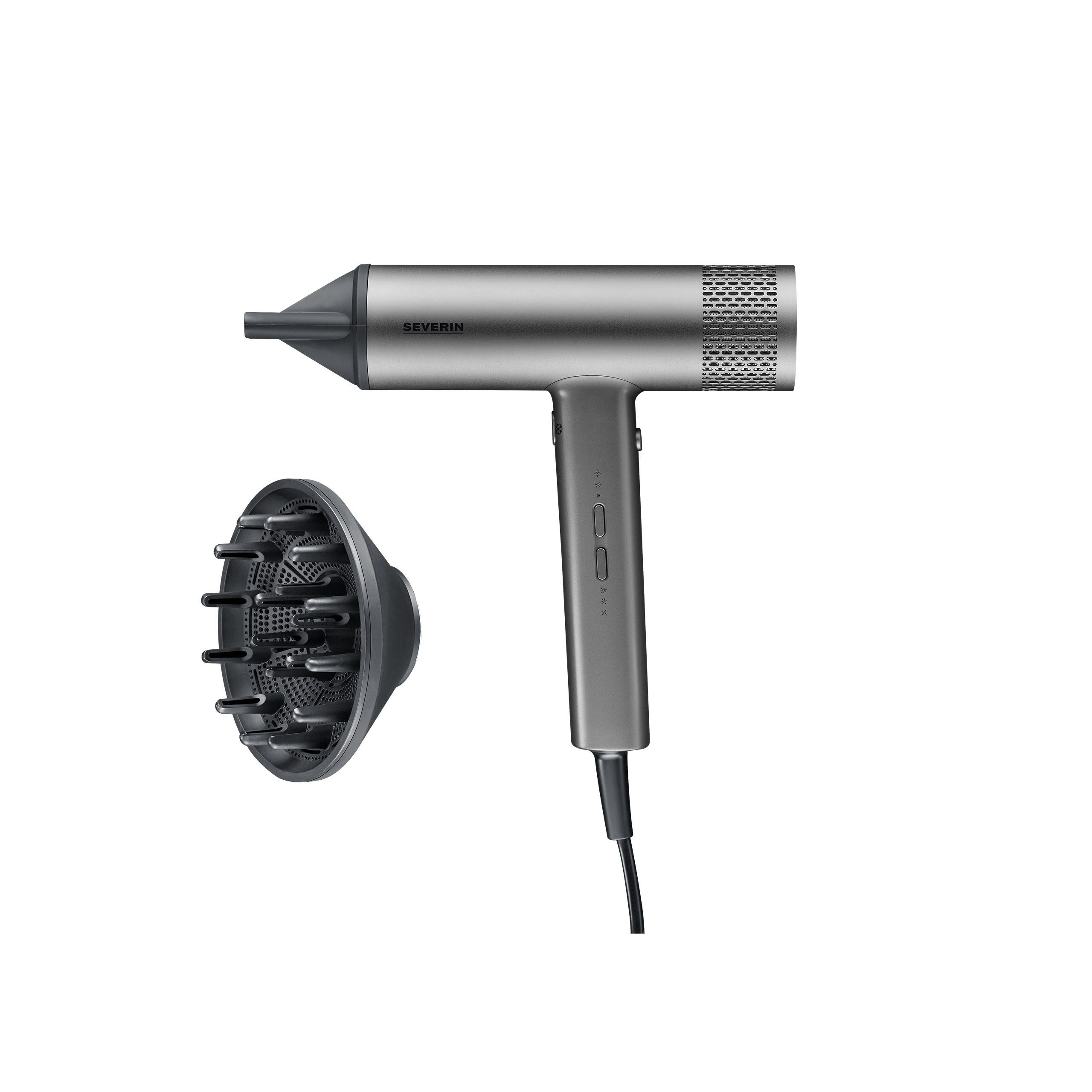 Severin Haartrockner HT 0169, Ionen-Haartrockner mit Diffusor Konzentrator & BLDC-Motor, Föhn 2.000W