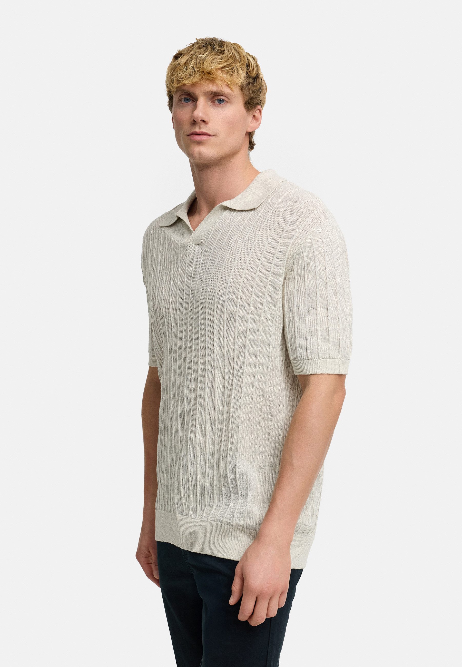 Kronstadt Poloshirt KSAlonzo aus leichtem Feinstrick mit kurzer Ärmellänge