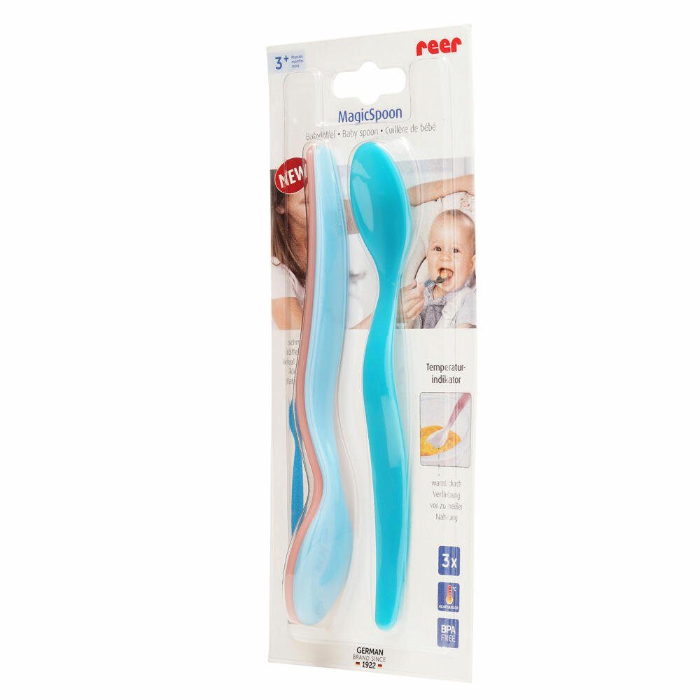Reer Kinderbesteck MagicSpoon 3er Set (3-tlg), Kunststoff, mit Temperaturindikator
