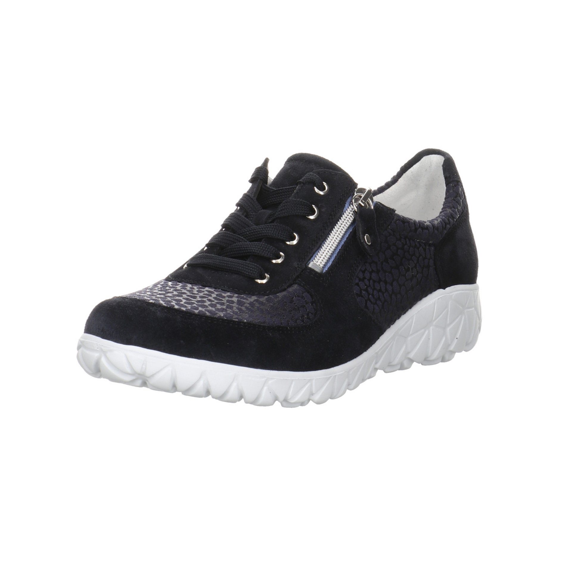 Havy Damen Schnürhalbschuhe Waldläufer deepblue/marine Lederkombination Schnürschuh Schnürschuh