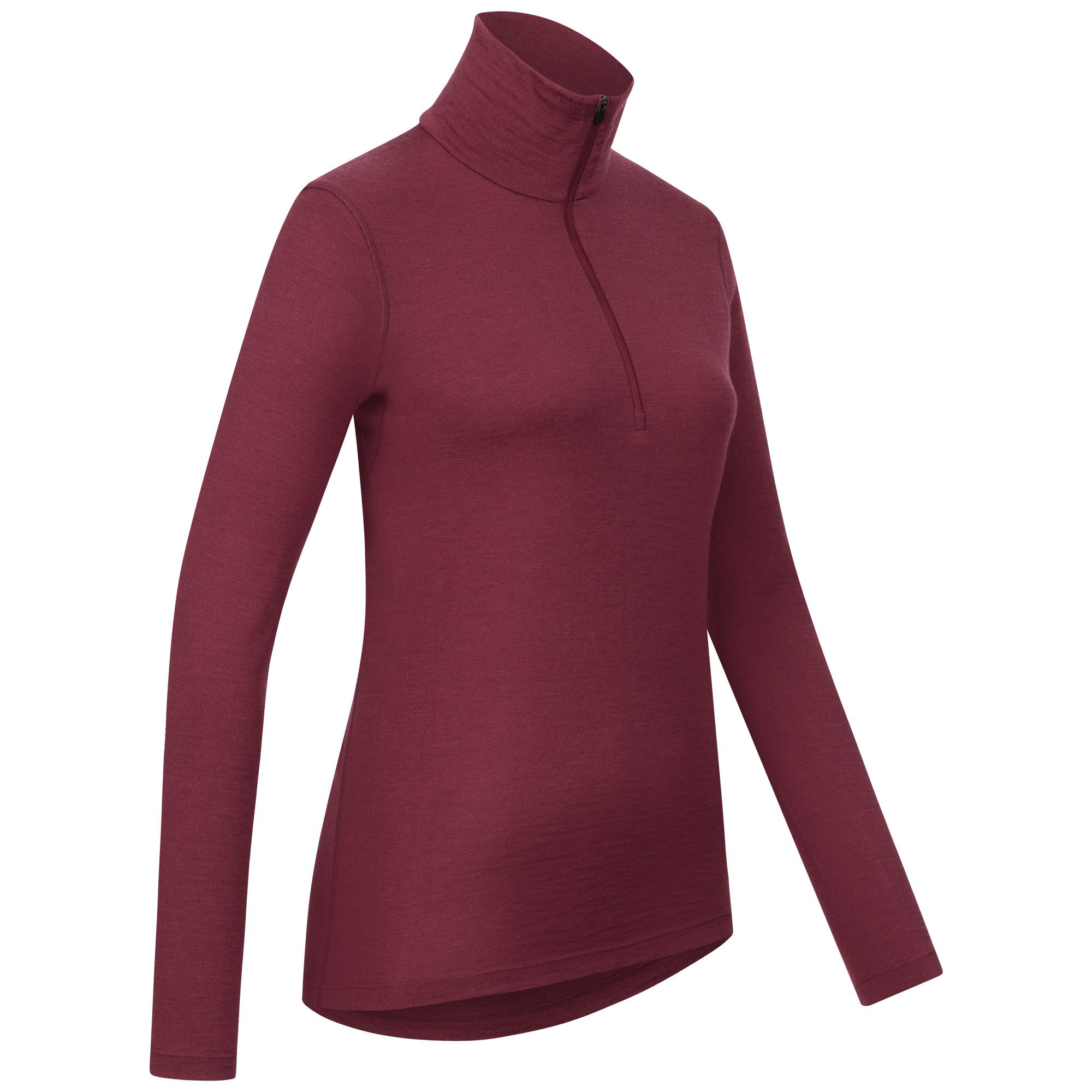 Alpenwert Funktionsshirt Damen Zip-Pullover aus 100% Merinowolle – atmungsaktiv (1 Pack) Antibakteriell, Anti-Schweiß-Geruch, Outdoor & Funktionsshirt