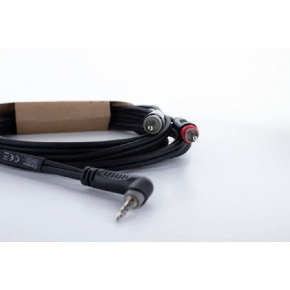 Cordial Y-Adapter Connector 1: Plug 3.5 stereo rectangular black/2x 14859 Audio- & Video-Kabel, PVC-Mantel, Zwillingsleitung