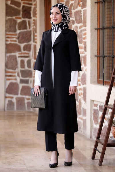 fashionshowcase Hosenanzug 3-teilig Damen Long Blazer Hose und Tunika - Modest Fashion Outfit (Set, Outfit) 3/4-Ärmel