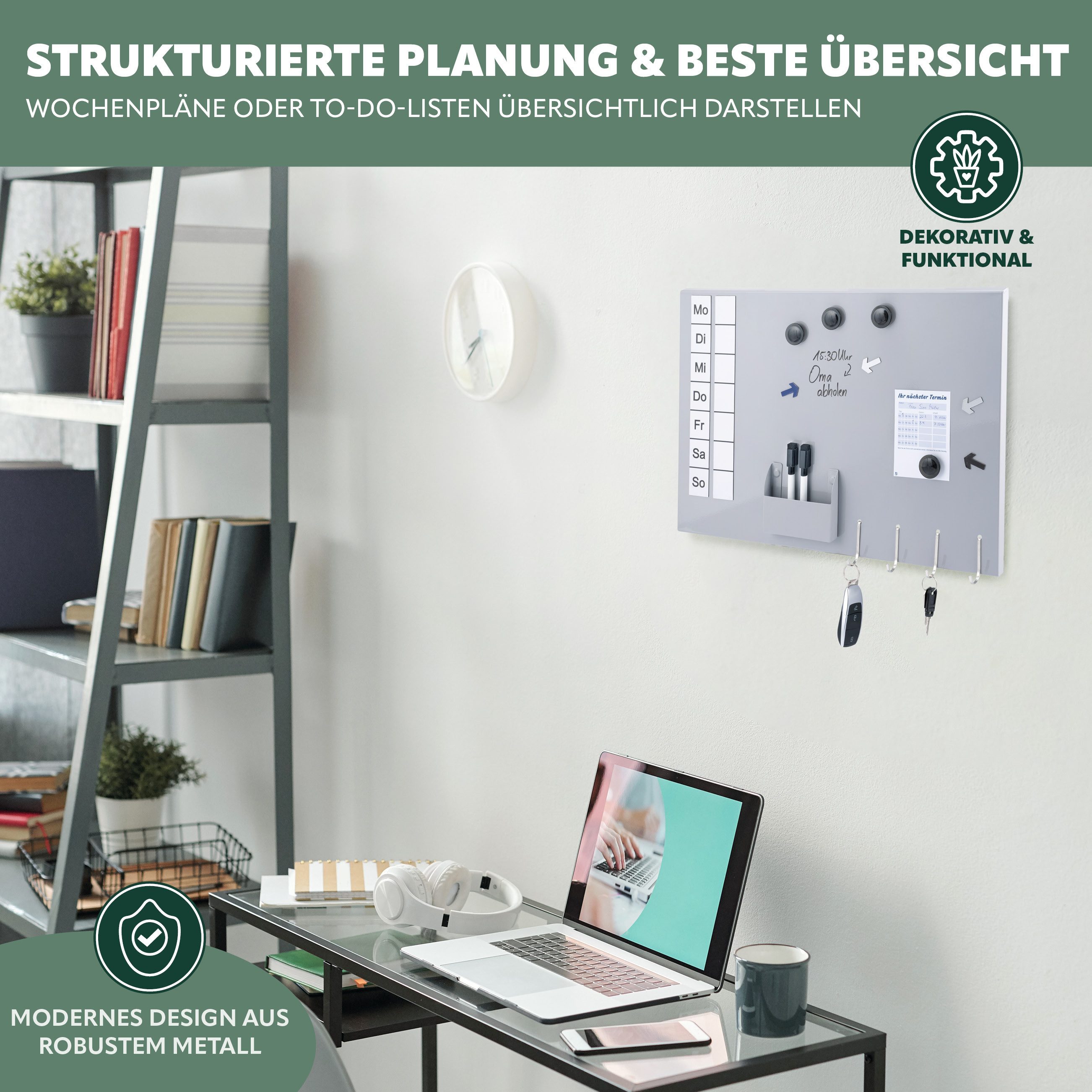 bremermann Magnettafel aus Metall, beschreibbar, viel Zubehör, (1-tlg)