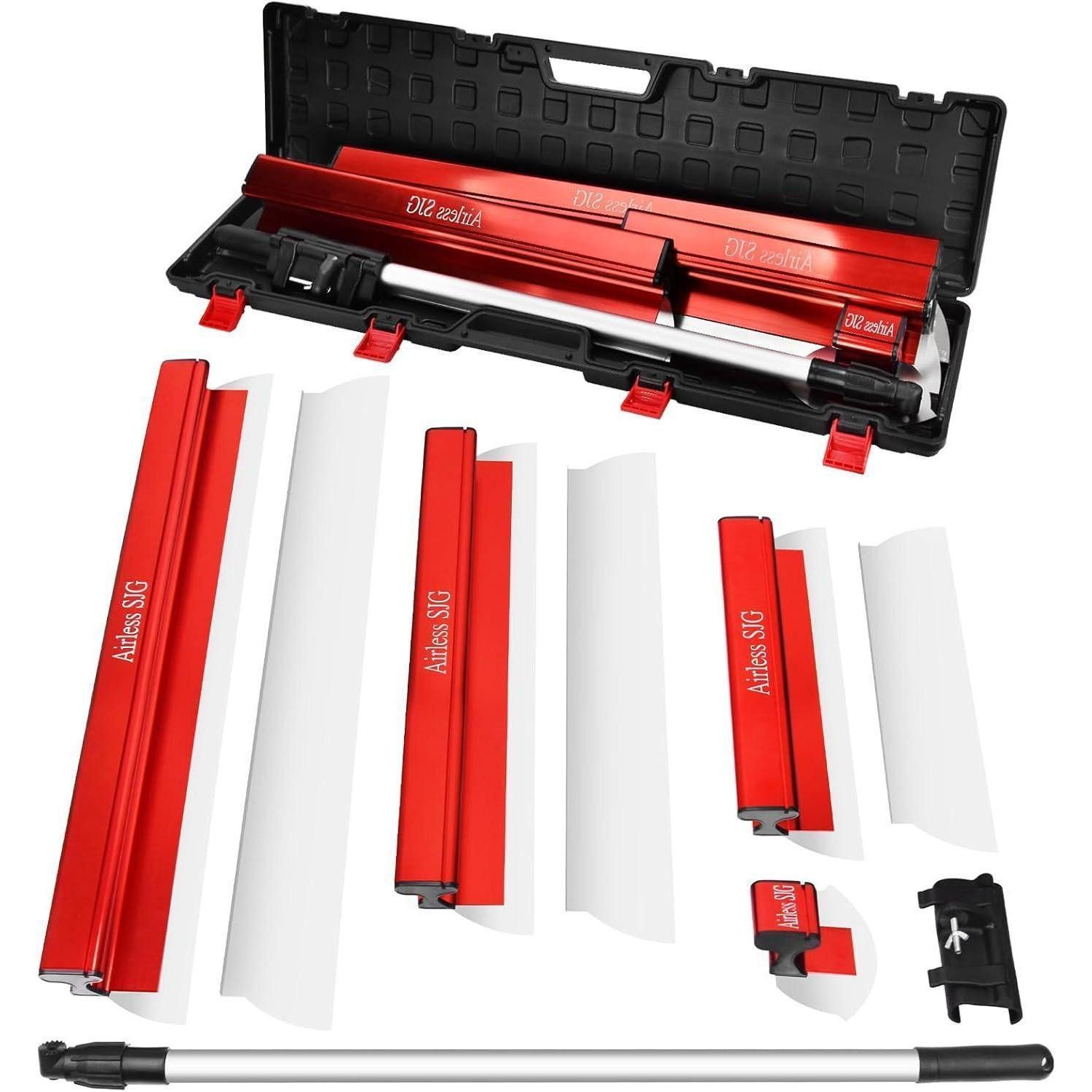LuxusKollektion Flächenspachtel Flächenspachtel-Set 40/60/80 cm rostfrei, Teleskop 94-170 cm (1-St)