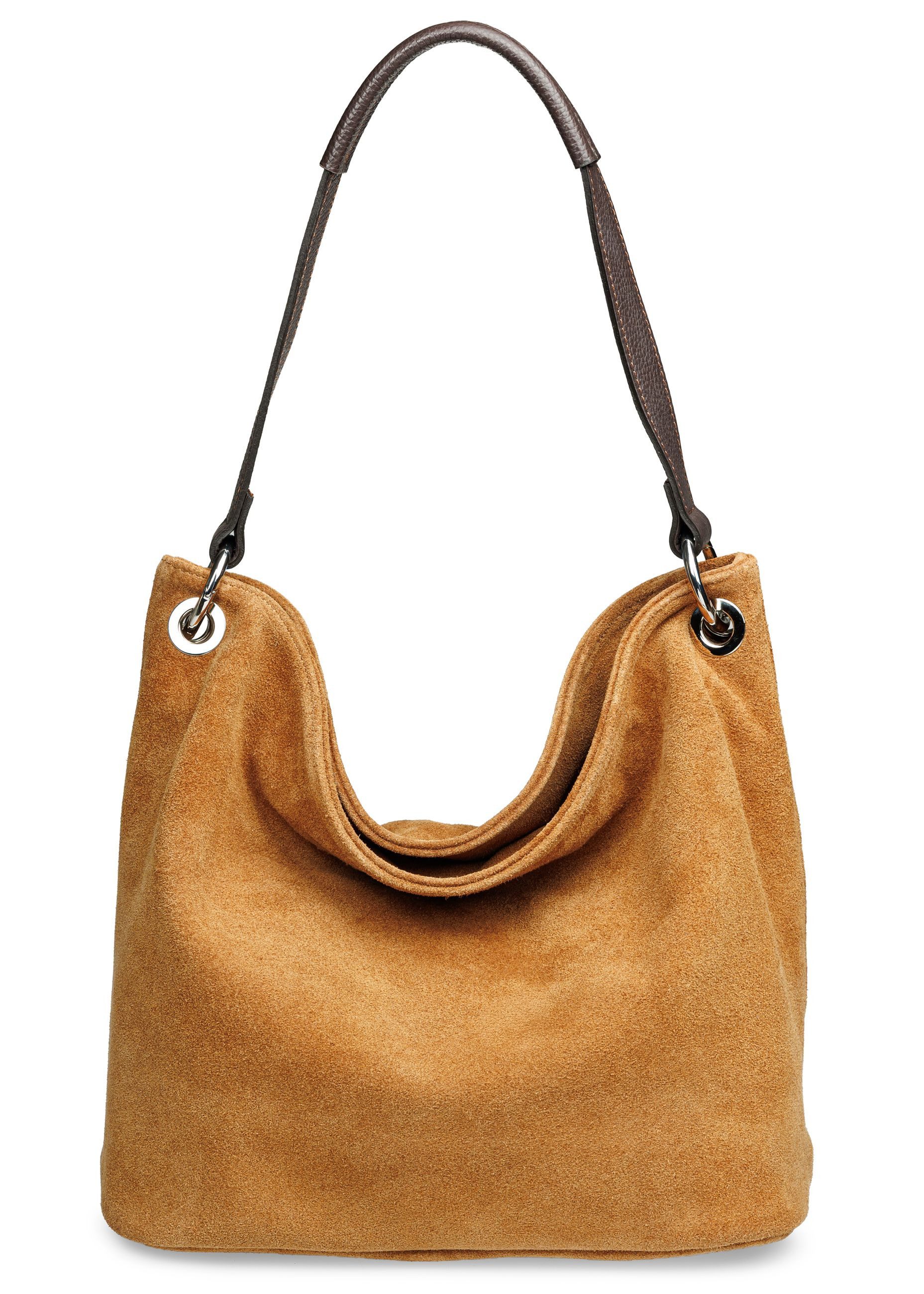 Caspar Schultertasche Damen Veloursleder Handtasche Klassisch - PREMIUM LIN günstig online kaufen