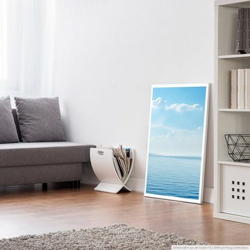 Sinus Art Poster 90x60cm Poster Blauer Himmel mit Wolken über dem Meer